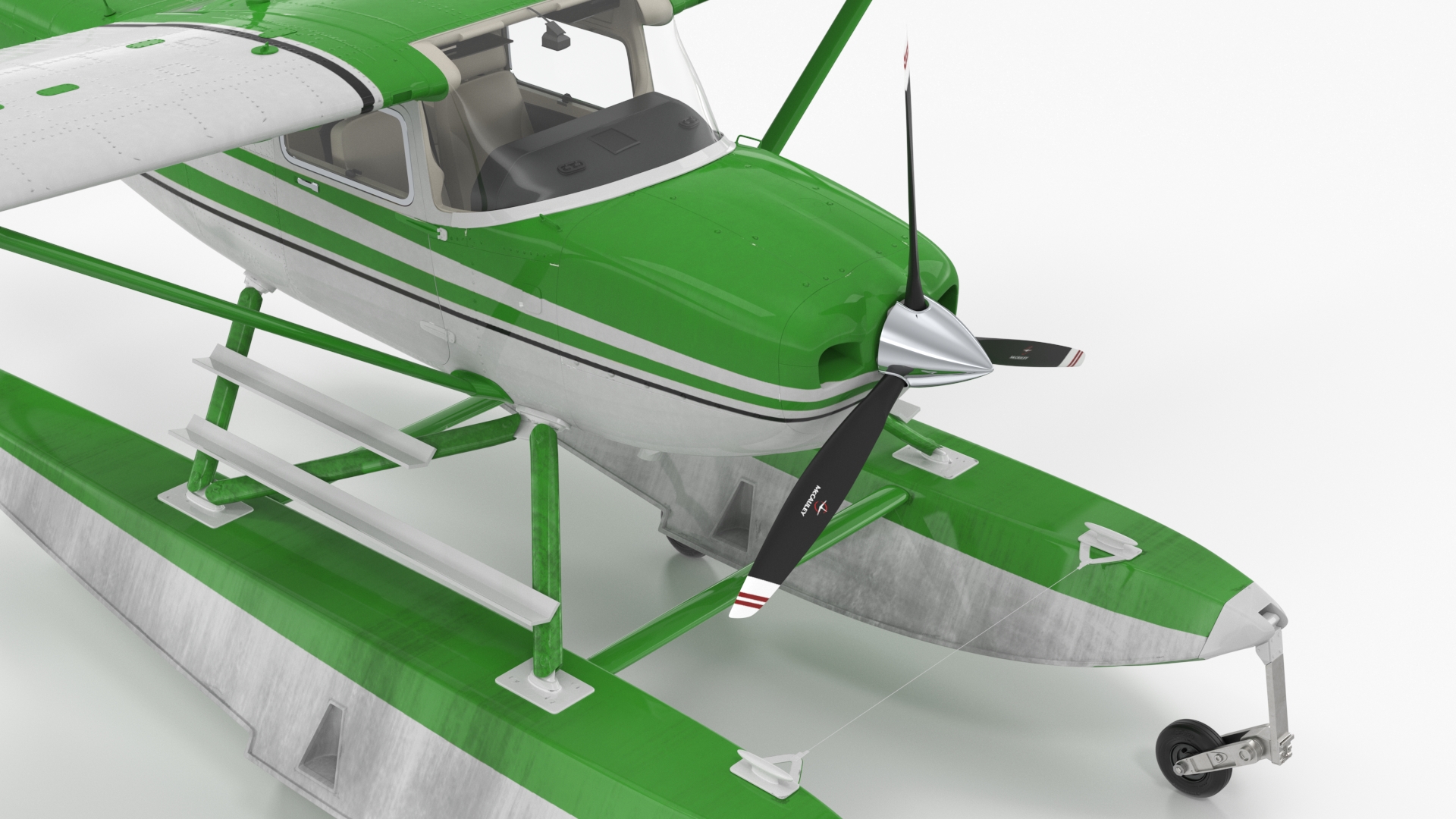 3D Aqua Seaplane Floats Green