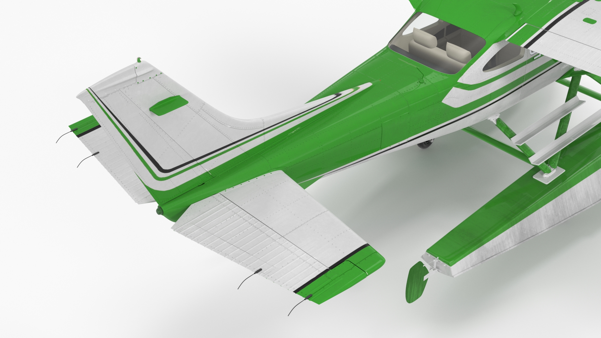 3D Aqua Seaplane Floats Green