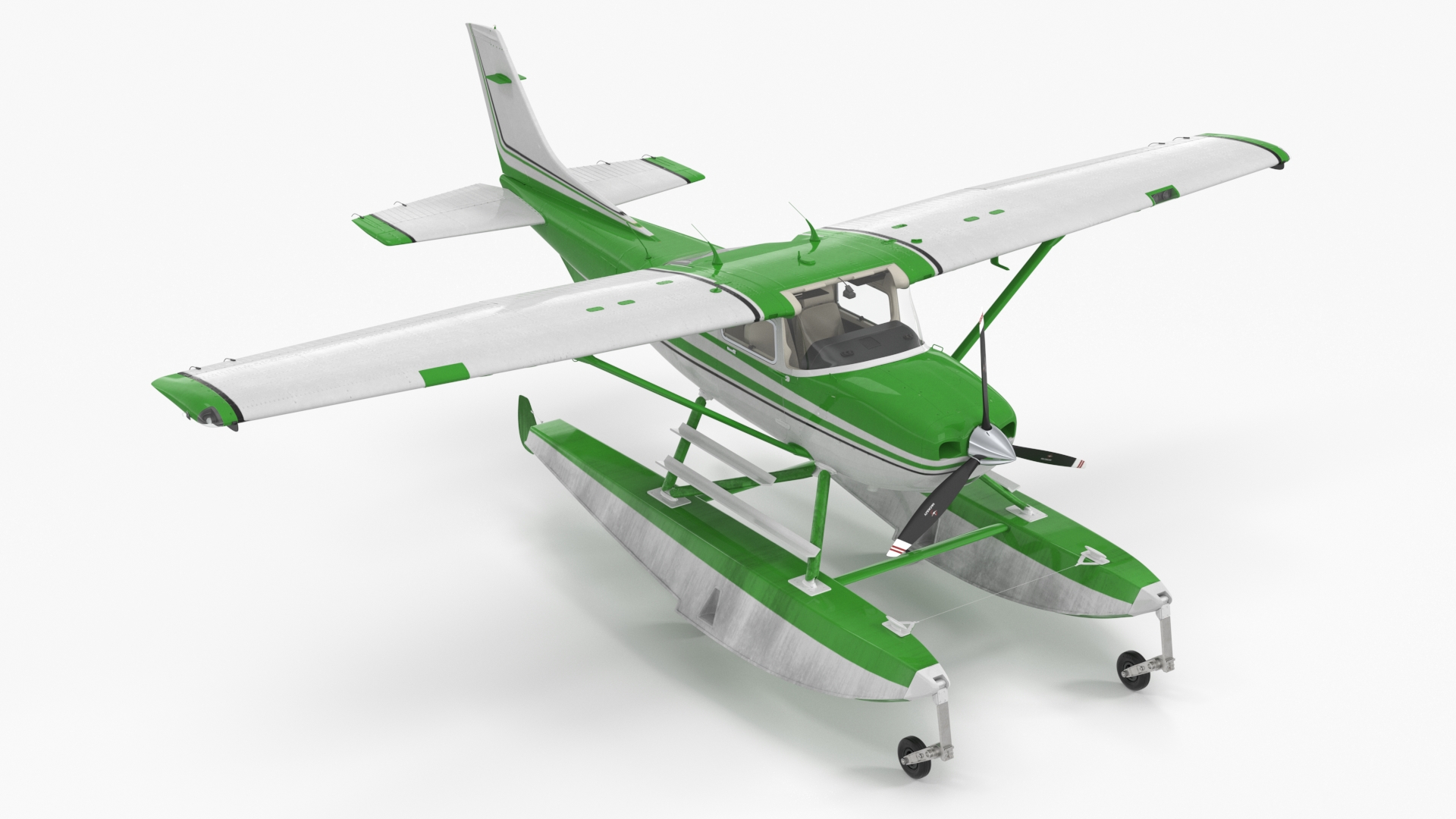 3D Aqua Seaplane Floats Green