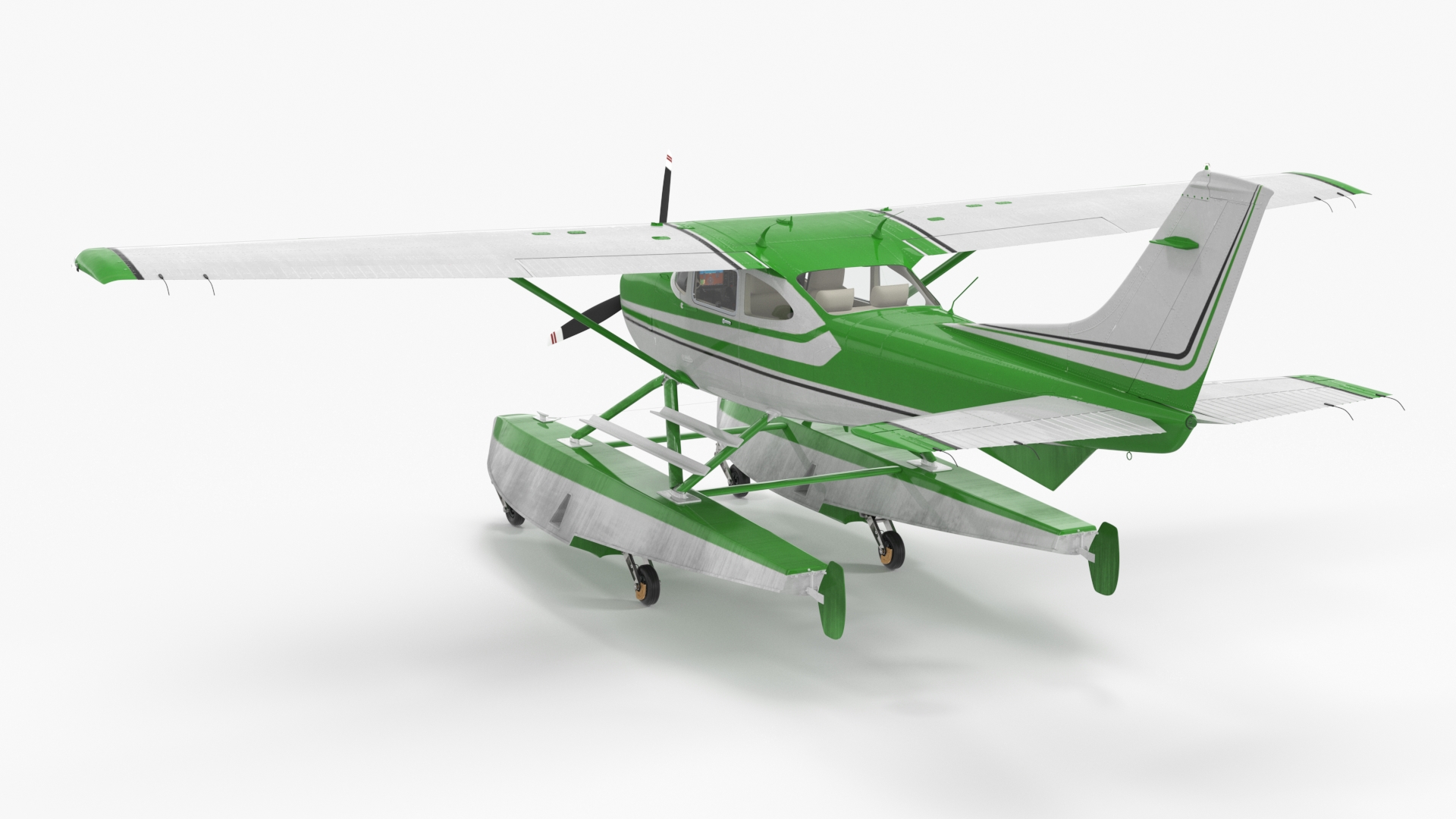 3D Aqua Seaplane Floats Green