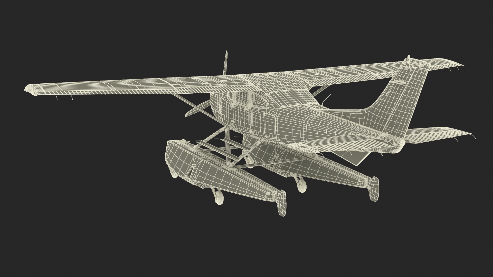 3D Aqua Seaplane Floats Green