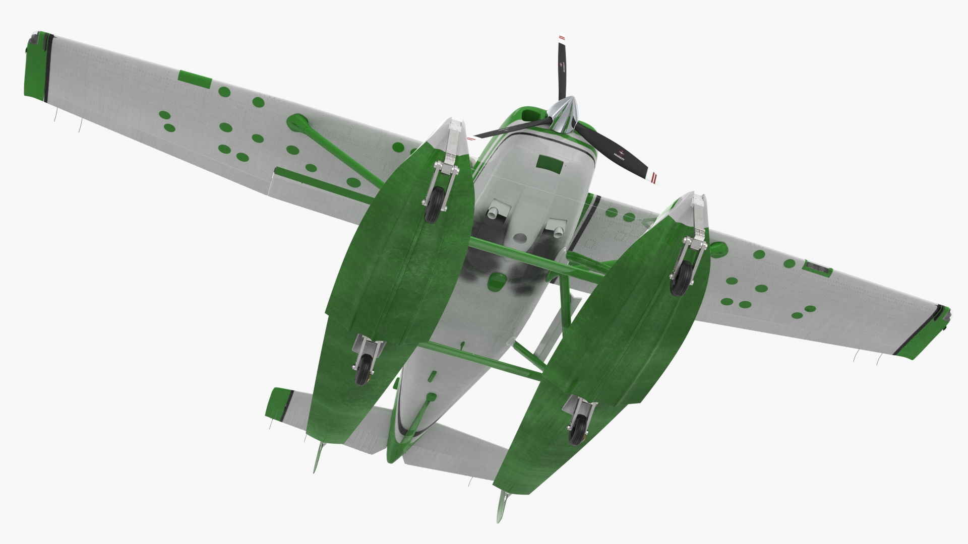 3D Aqua Seaplane Floats Green