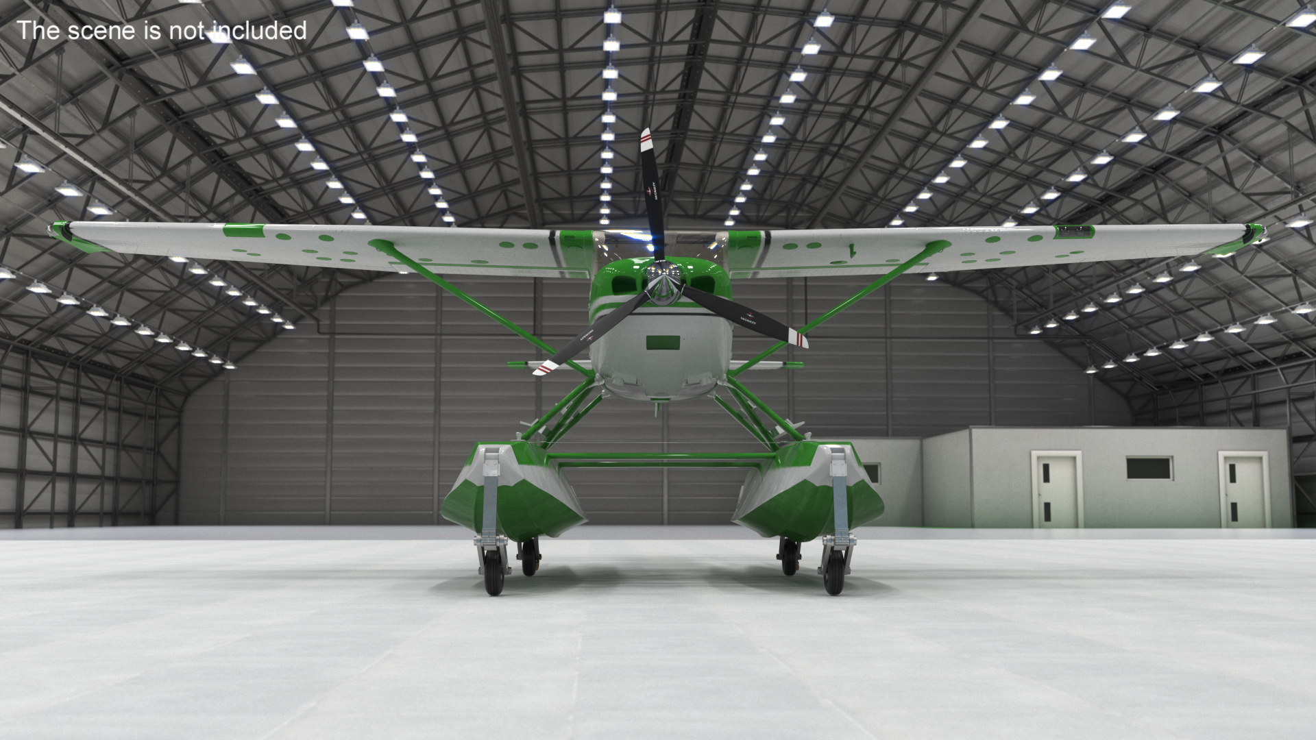 3D Aqua Seaplane Floats Green