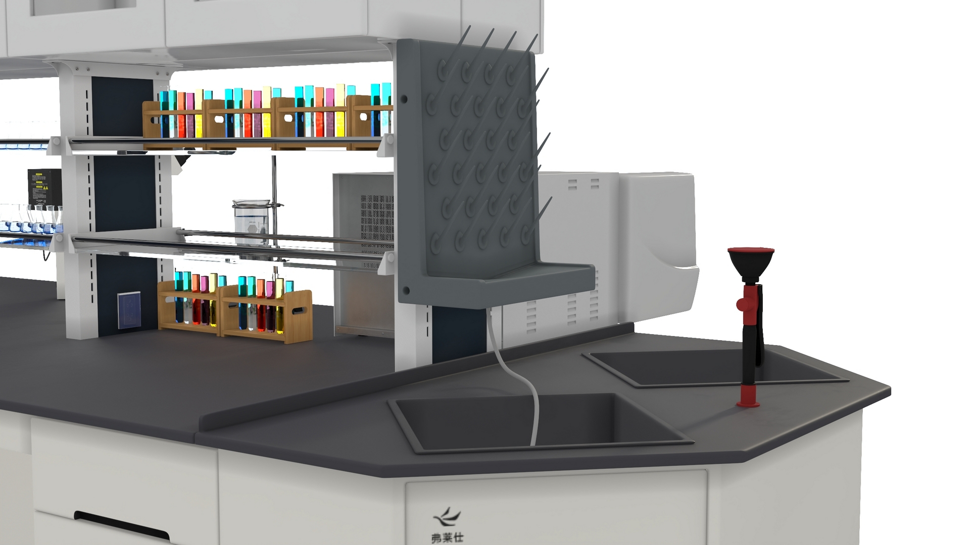 3D Laboratory Table with Equipment