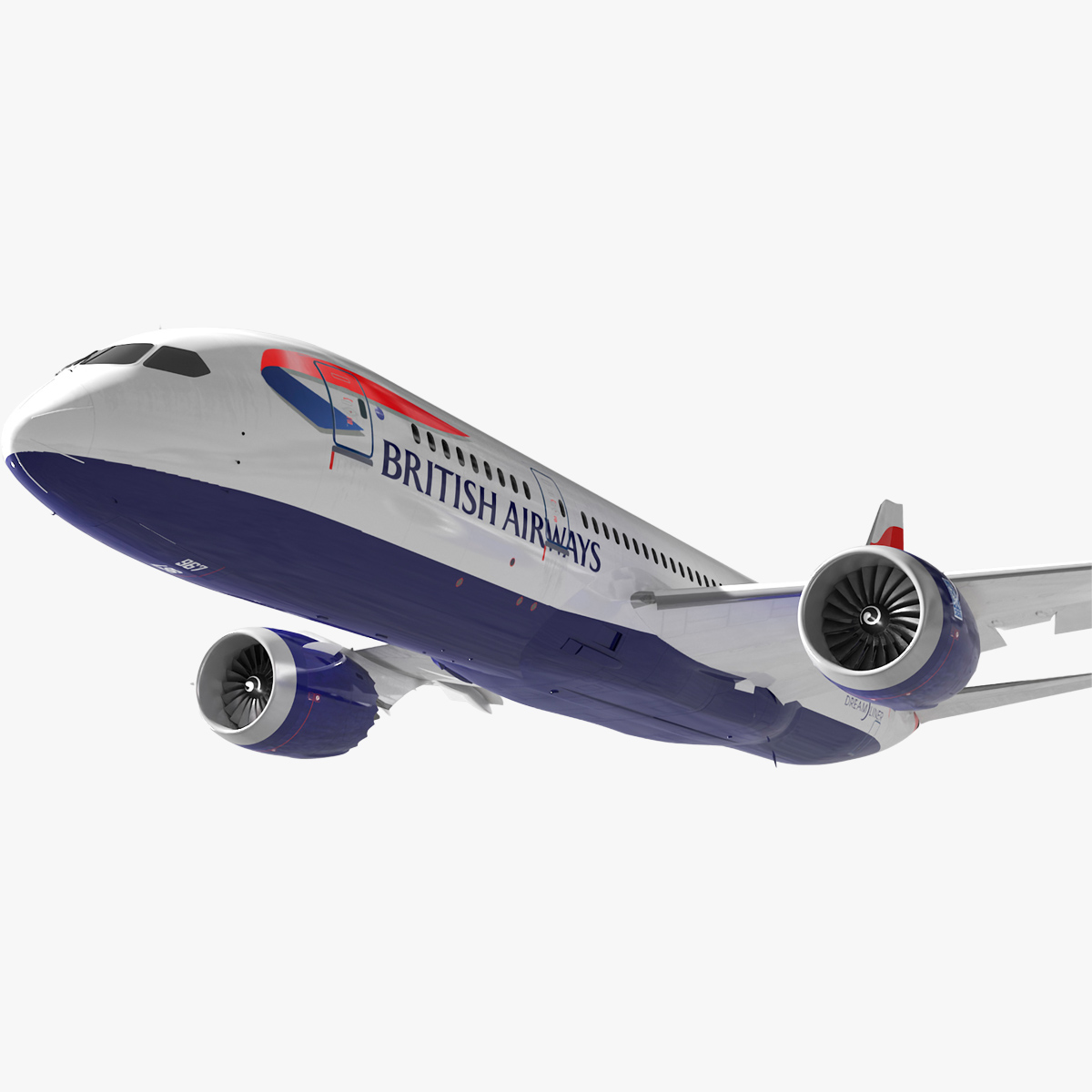 3D model British Airways Boeing 787-8 Dreamliner Rigged for Cinema 4D