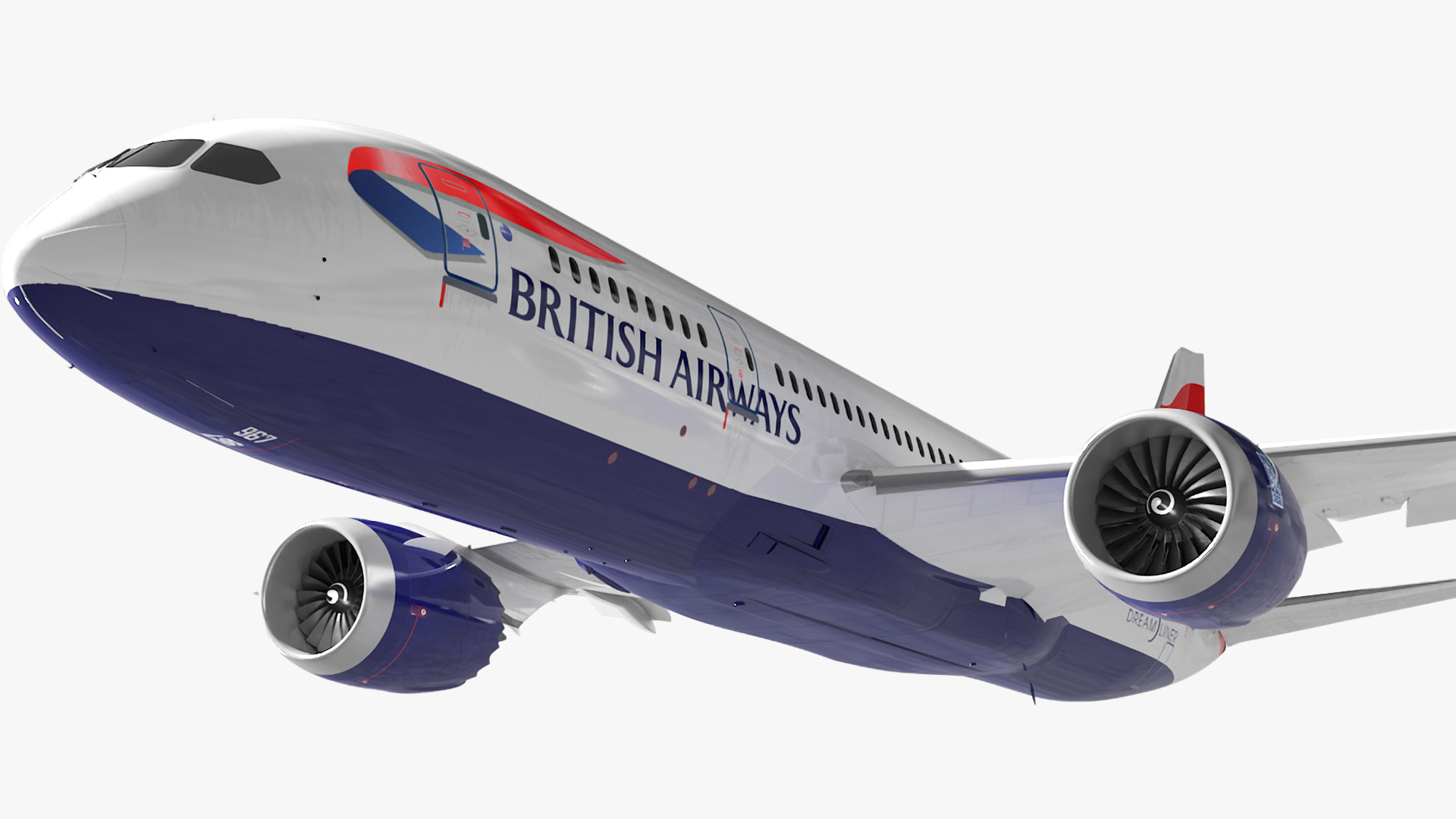 3D model British Airways Boeing 787-8 Dreamliner Rigged for Cinema 4D