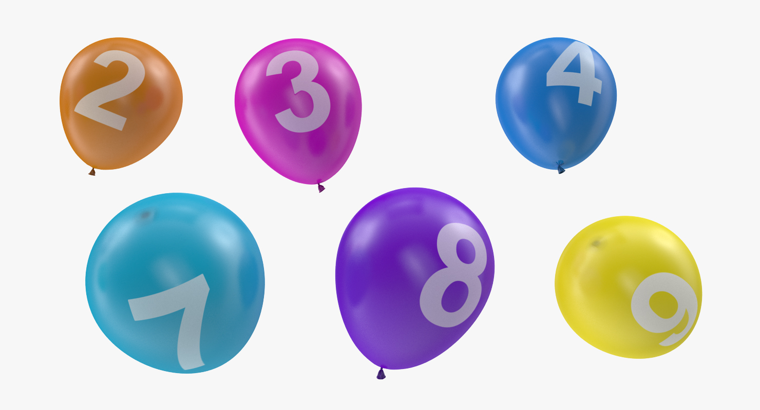 3D model Air Balloons with Numbers