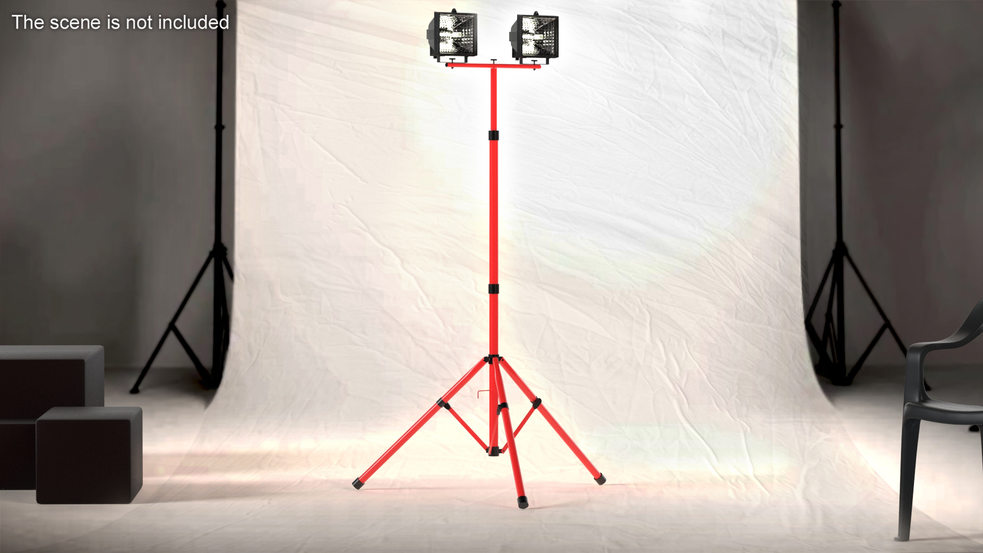 3D model Dual Head Tripod Construction Light