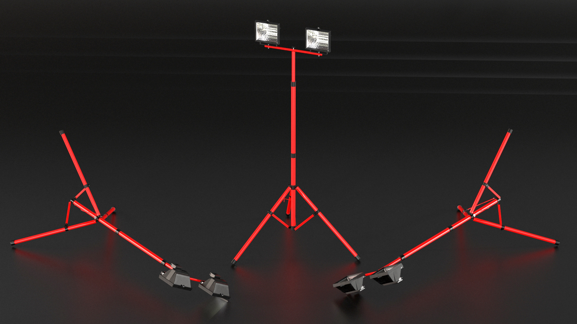 3D model Dual Head Tripod Construction Light