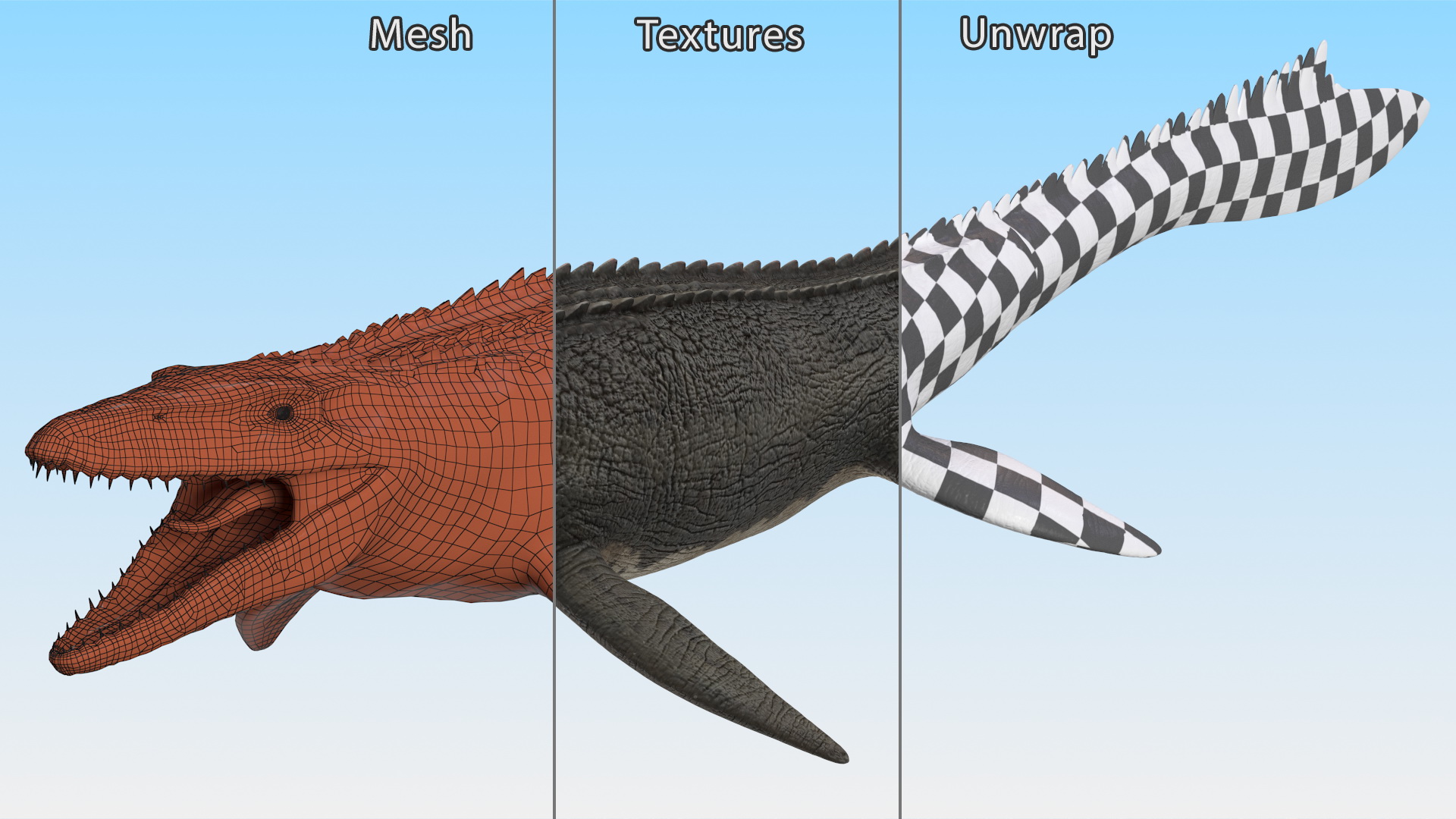 3D model Mosasaurus Idle