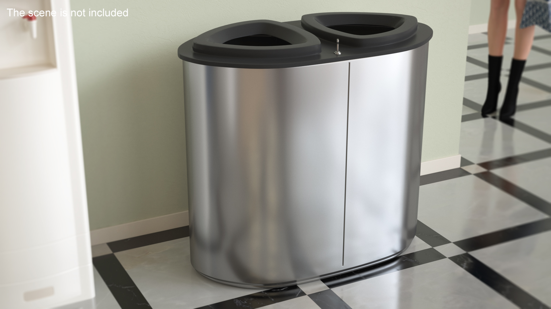 3D model Recycling Bin Dual Compartment