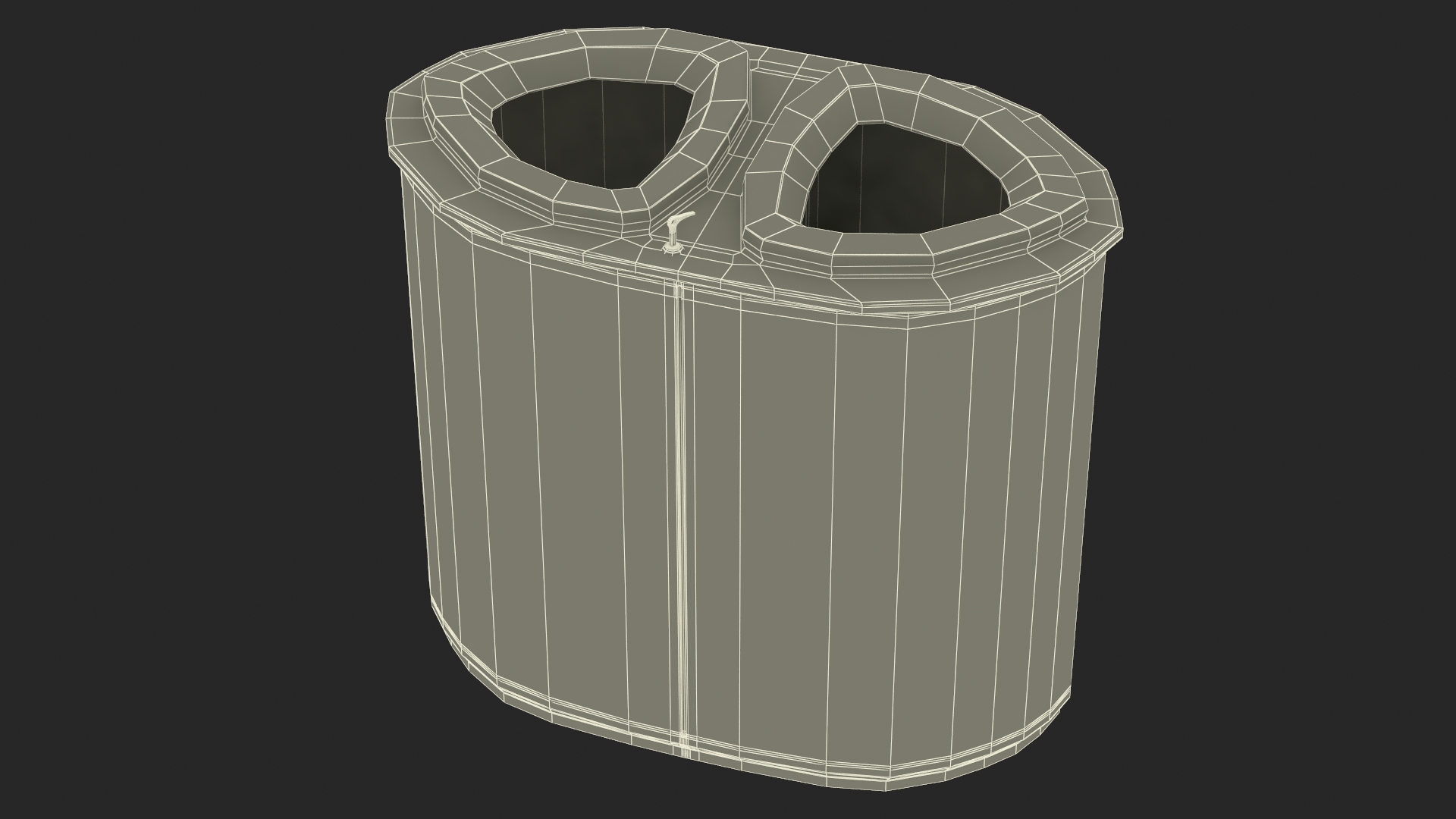 3D model Recycling Bin Dual Compartment