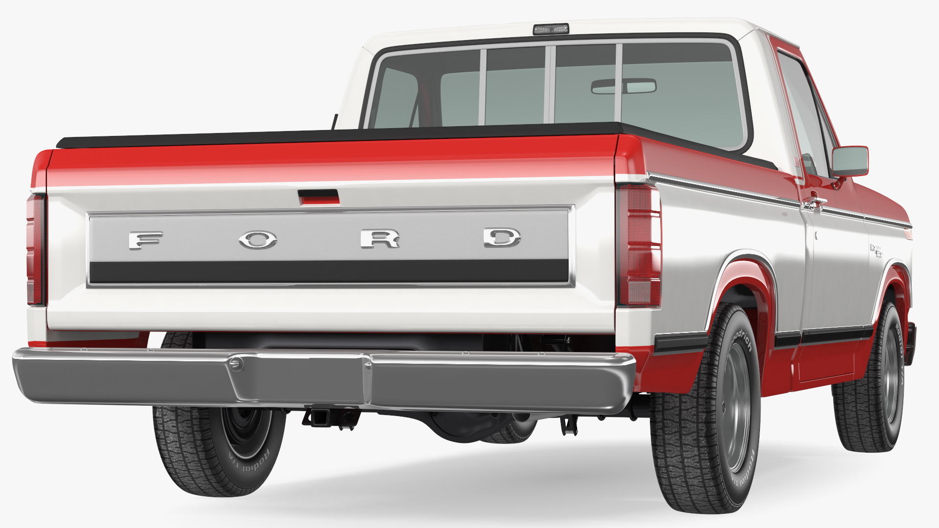 Ford F Series Ranger 1980 Pickup Truck Red Rigged 3D model