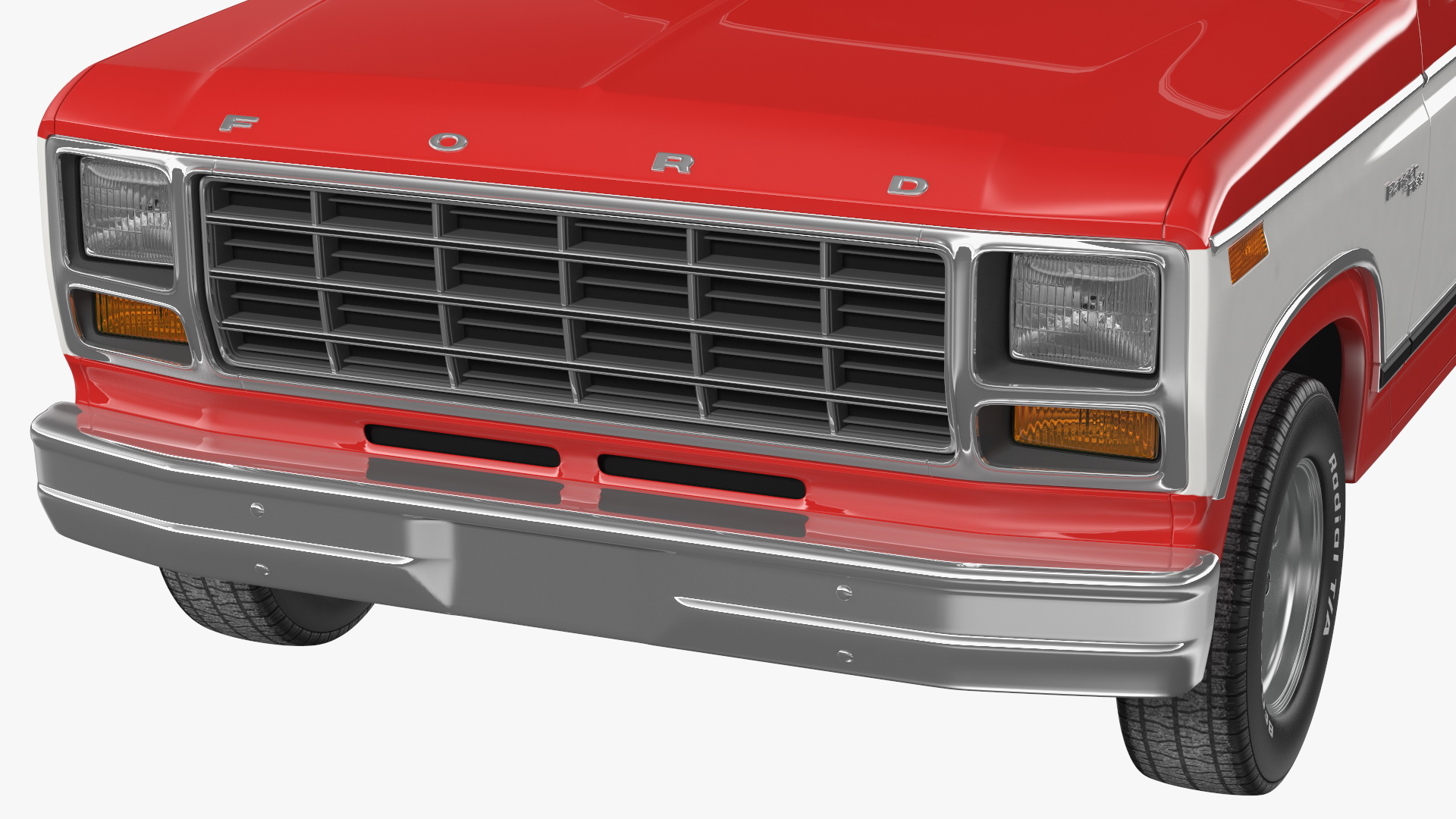 Ford F Series Ranger 1980 Pickup Truck Red Rigged 3D model