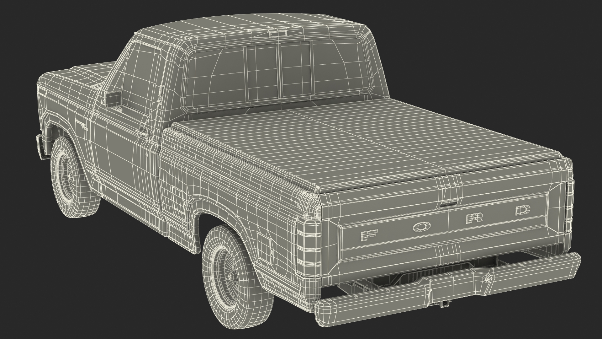 Ford F Series Ranger 1980 Pickup Truck Red Rigged 3D model