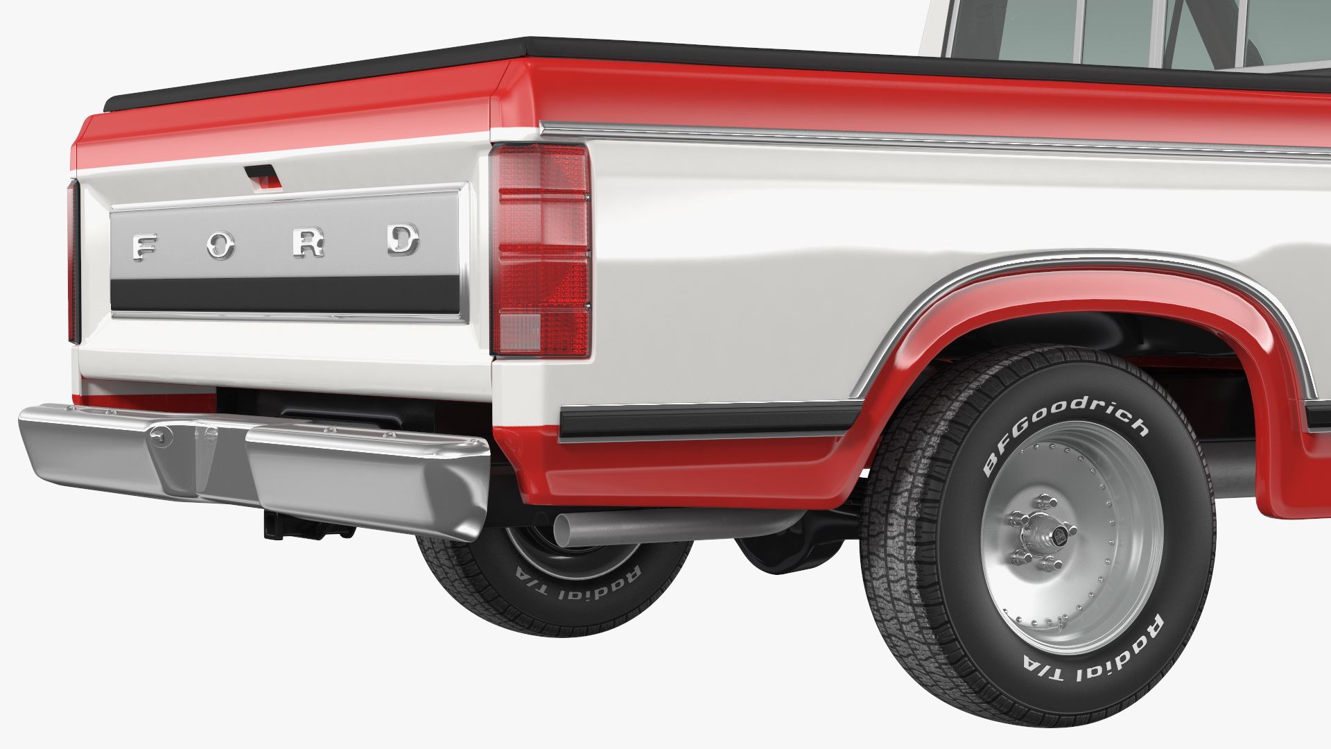 Ford F Series Ranger 1980 Pickup Truck Red Rigged 3D model