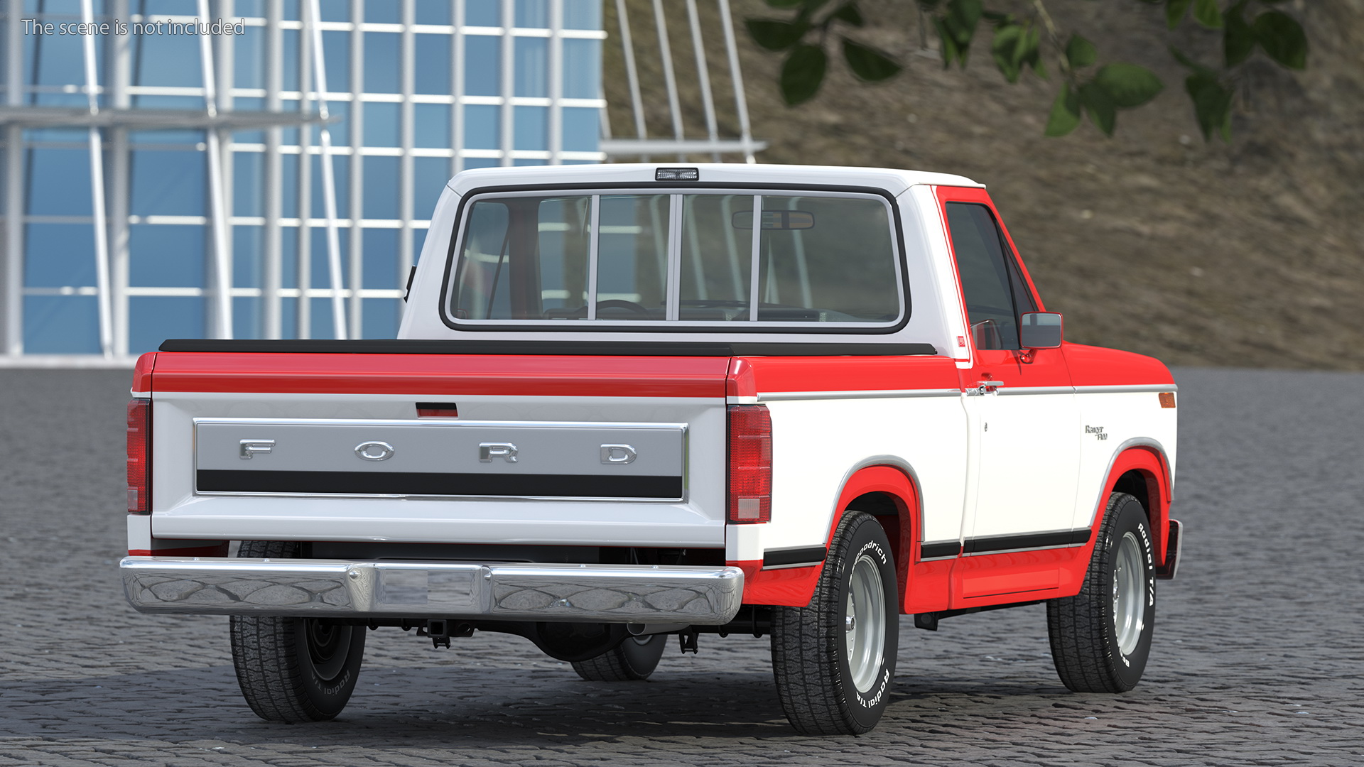 Ford F Series Ranger 1980 Pickup Truck Red Rigged 3D model