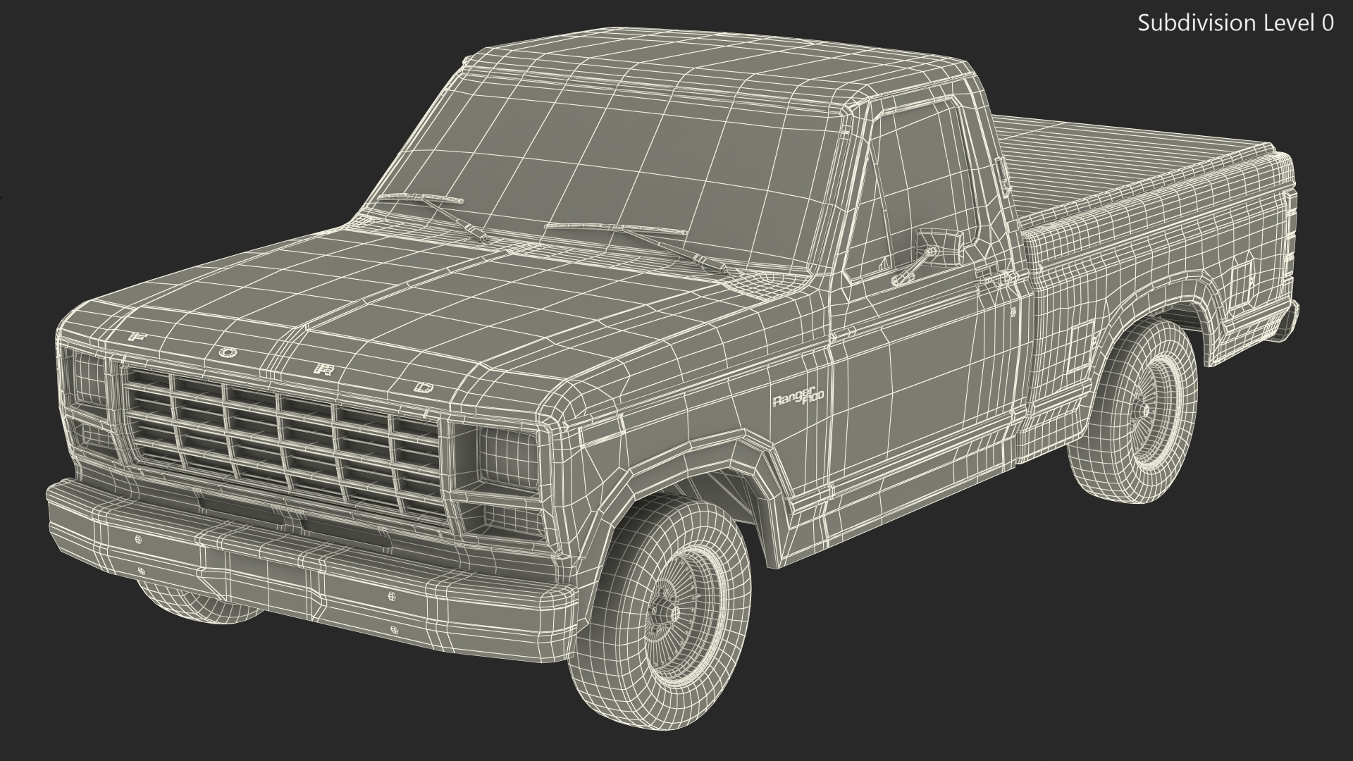 Ford F Series Ranger 1980 Pickup Truck Red Rigged 3D model