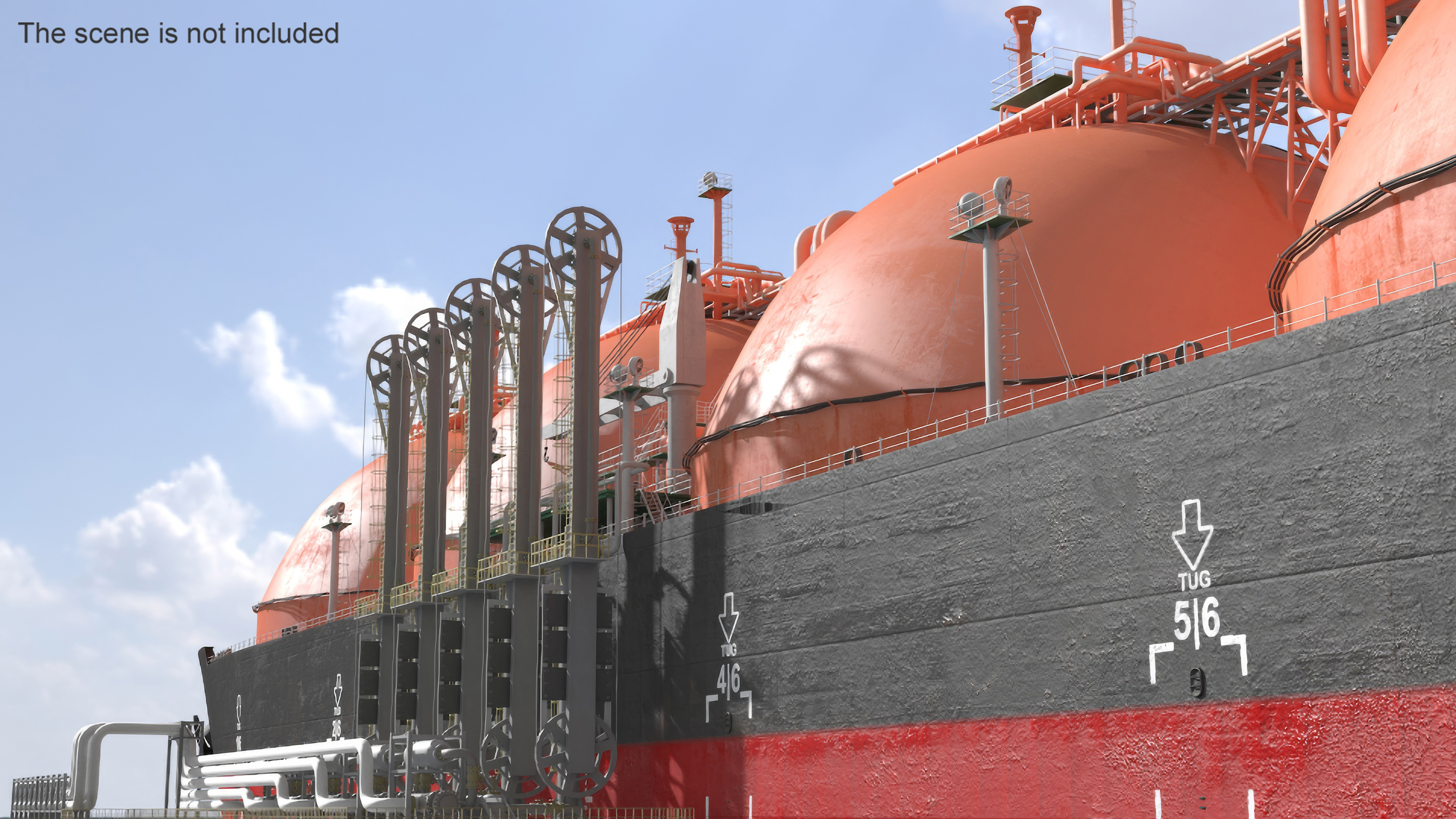 Gas Carrier Ship and LNG Pier 3D model