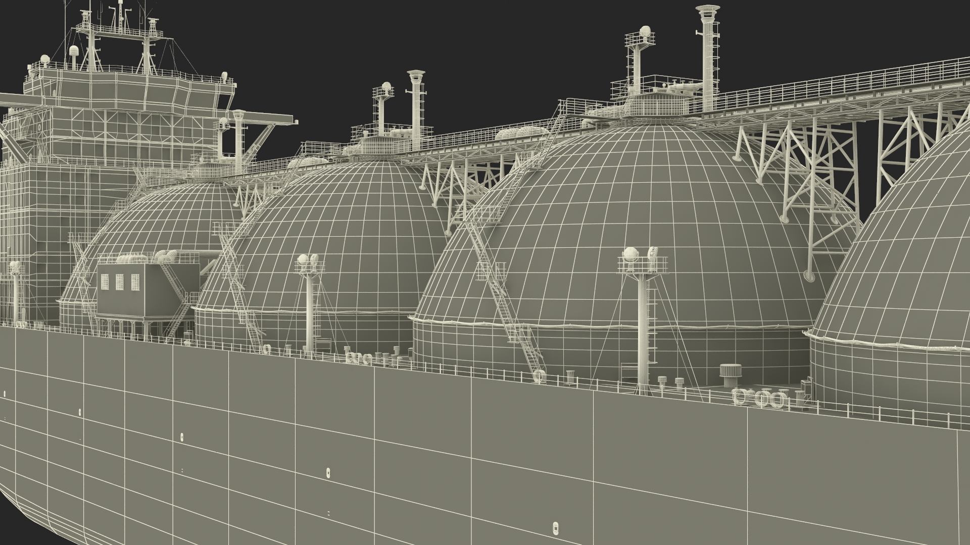 Gas Carrier Ship and LNG Pier 3D model