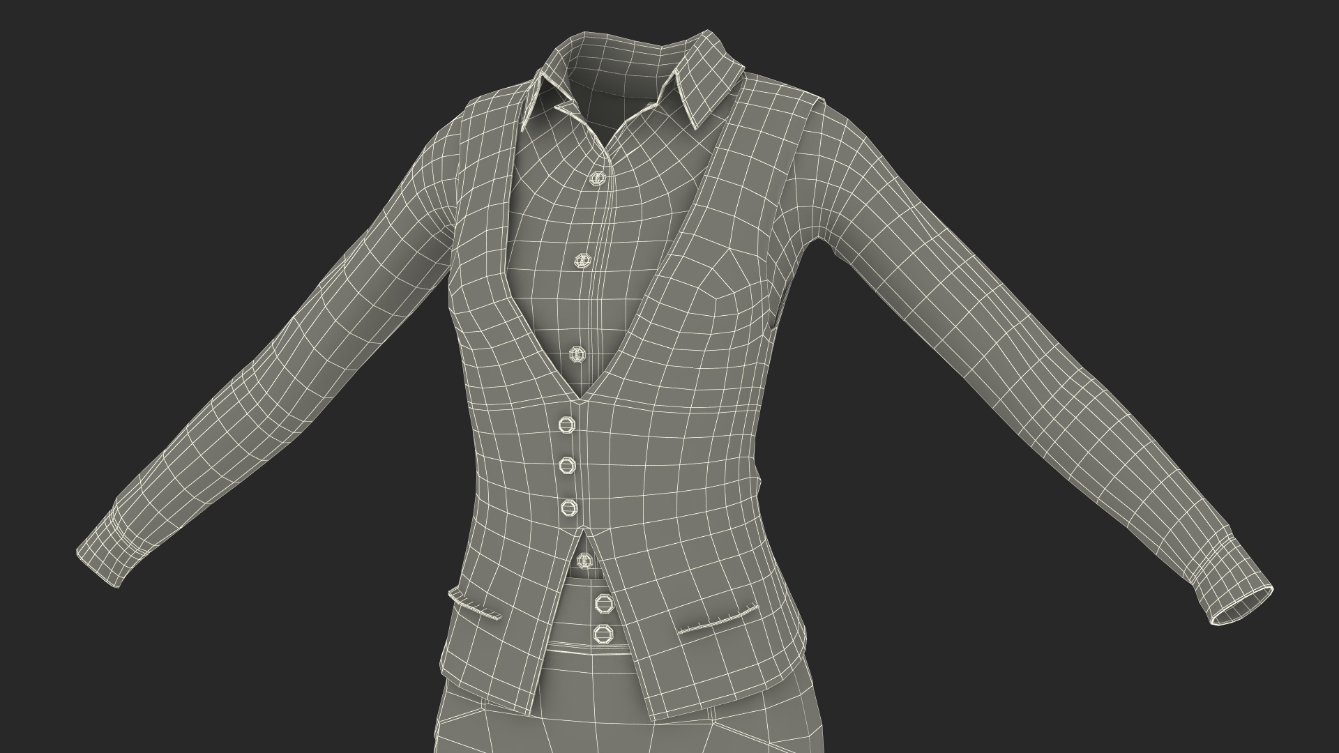 Business Attire Female Outfit 3D model