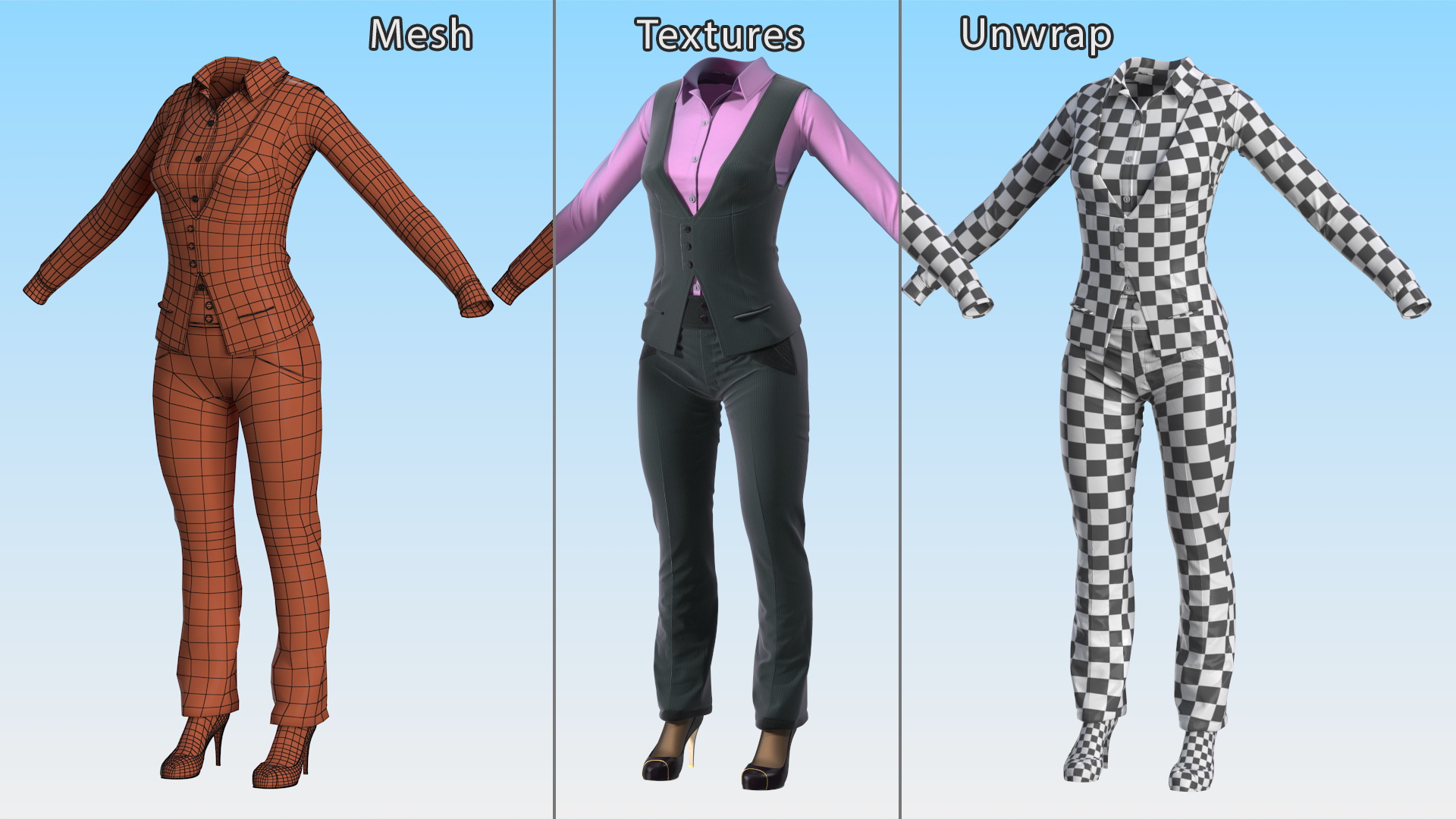 Business Attire Female Outfit 3D model