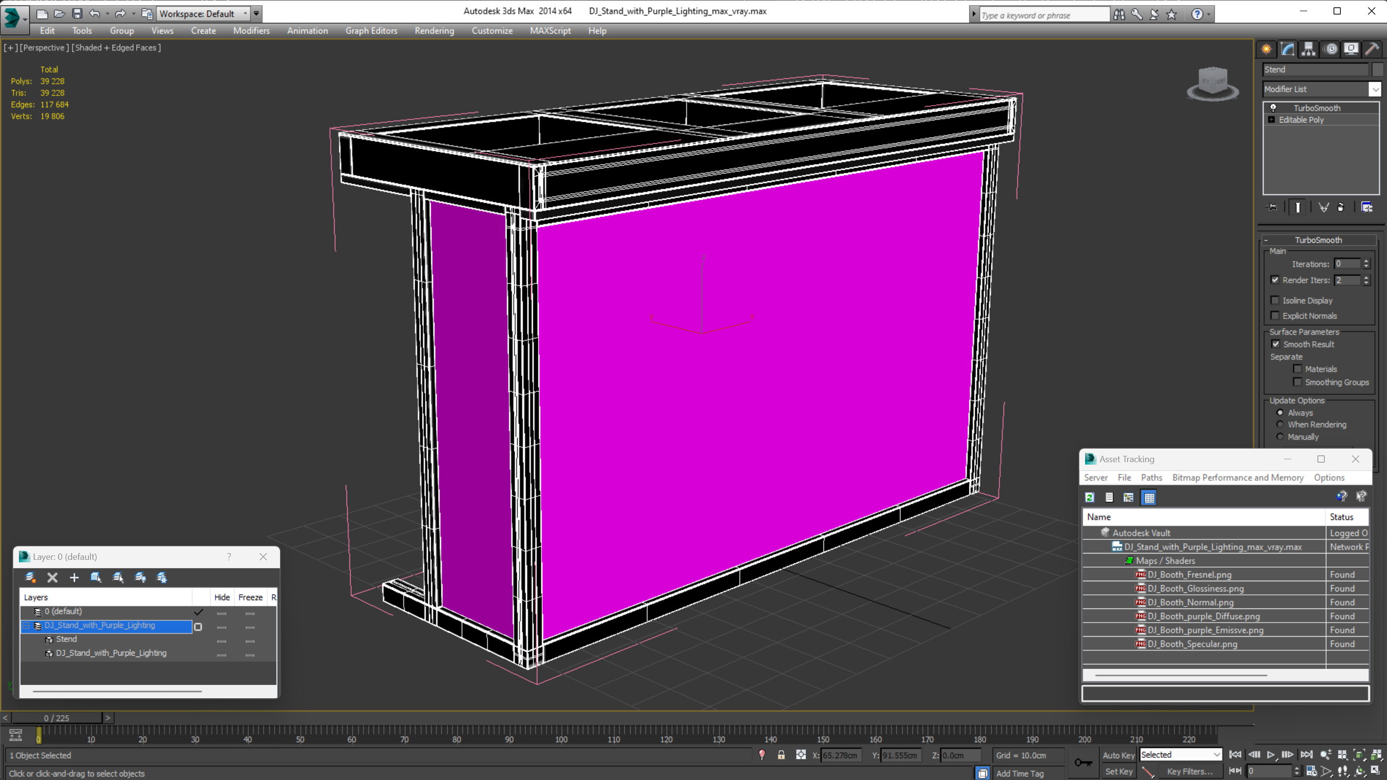 DJ Stand with Purple Lighting 3D model