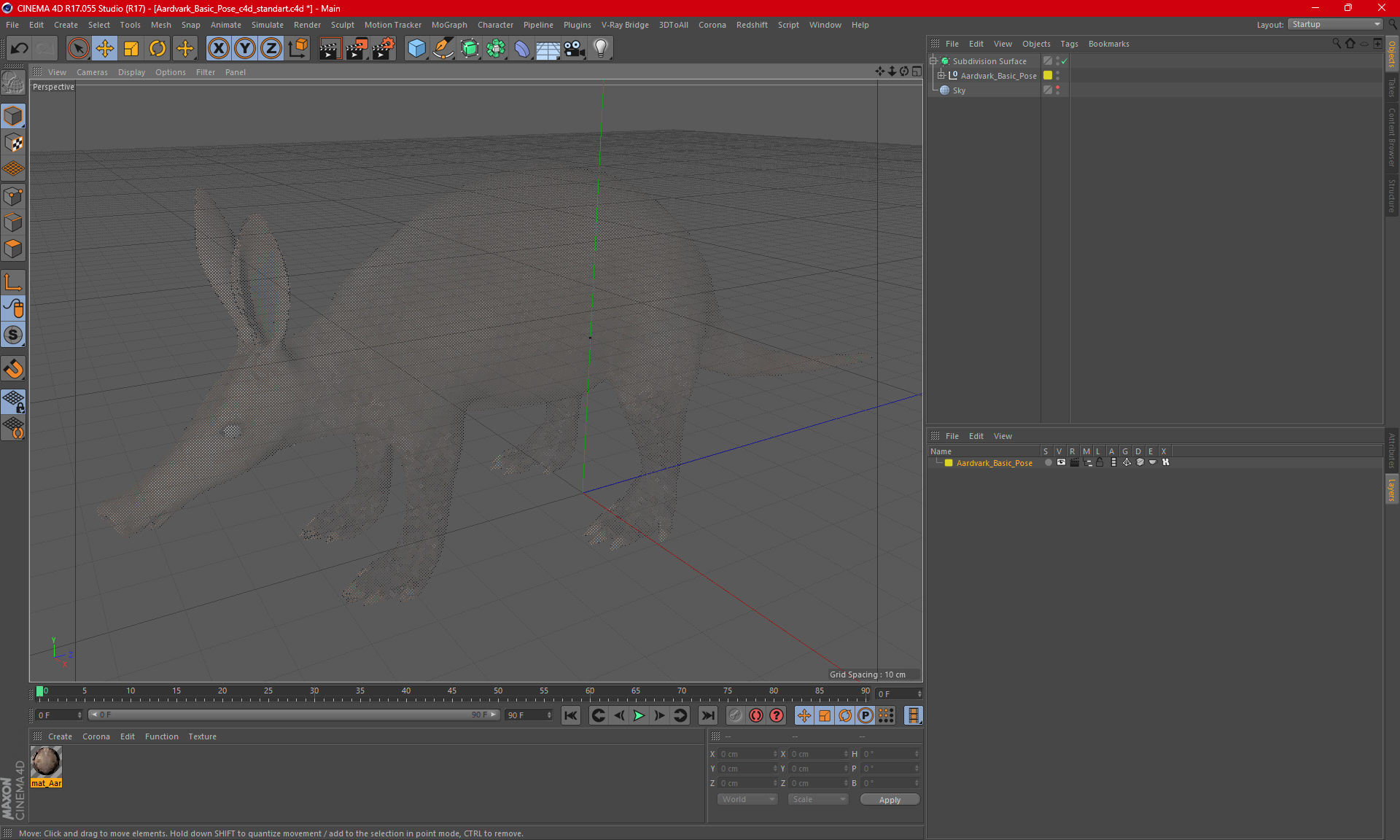 Aardvark Basic Pose 3D model