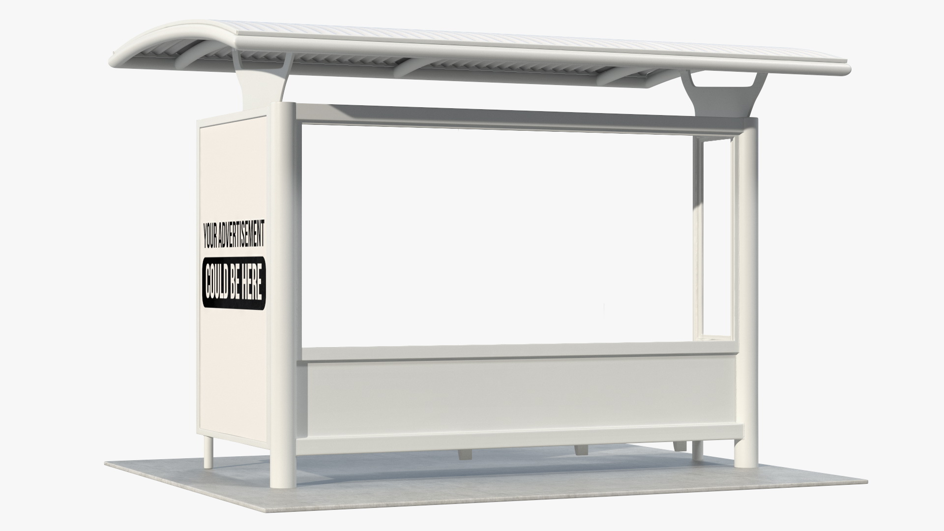 3D Bus Stop with Billboard White New model