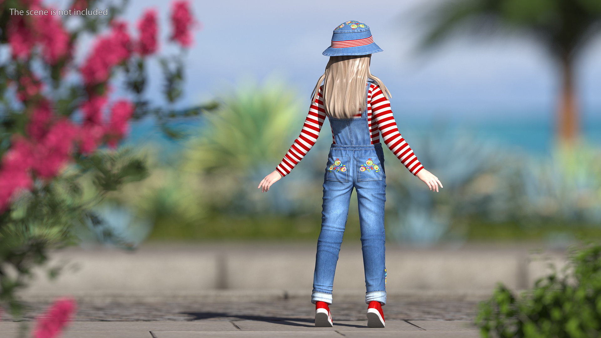 3D Child Girl Street Style model