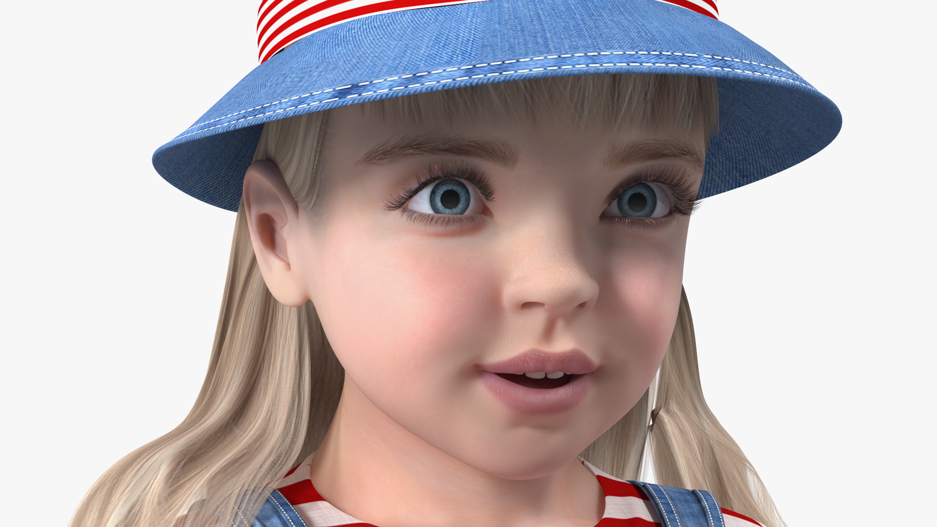 3D Child Girl Street Style model