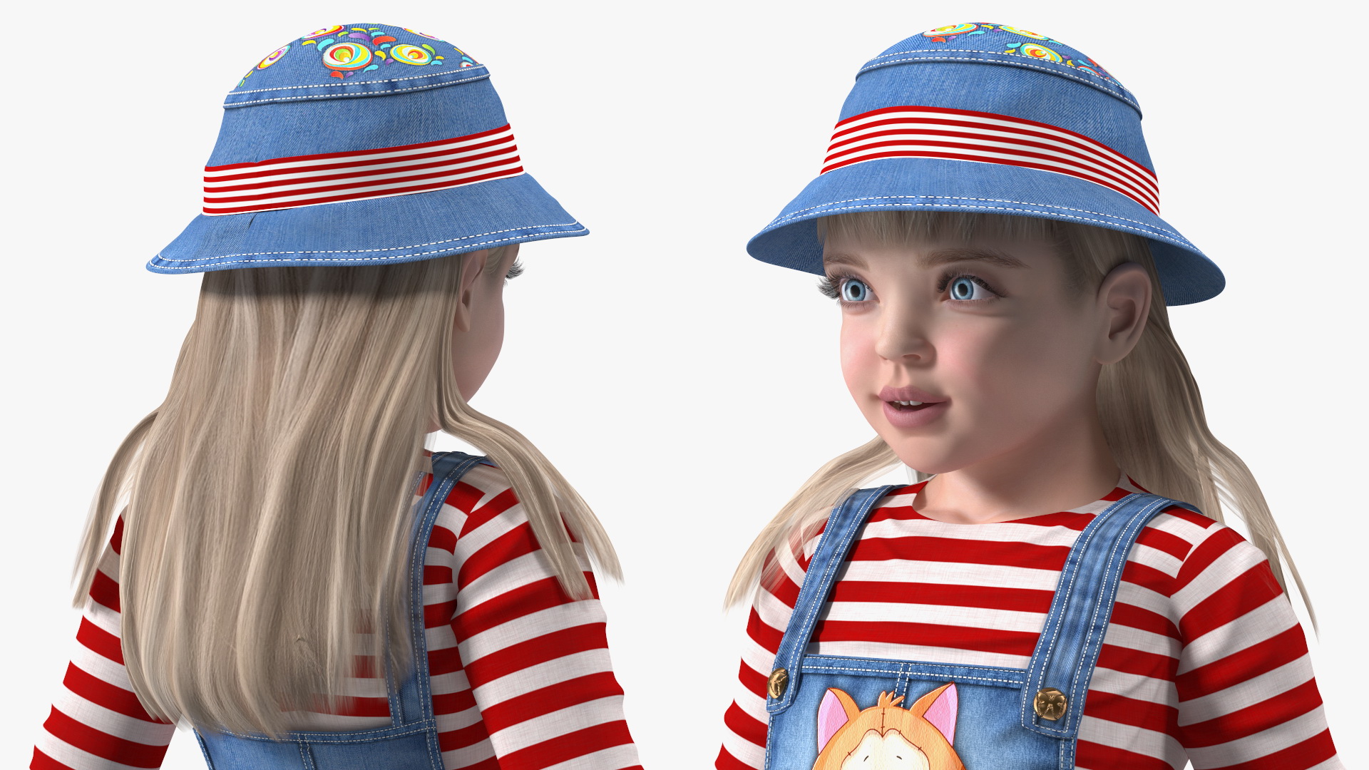 3D Child Girl Street Style model