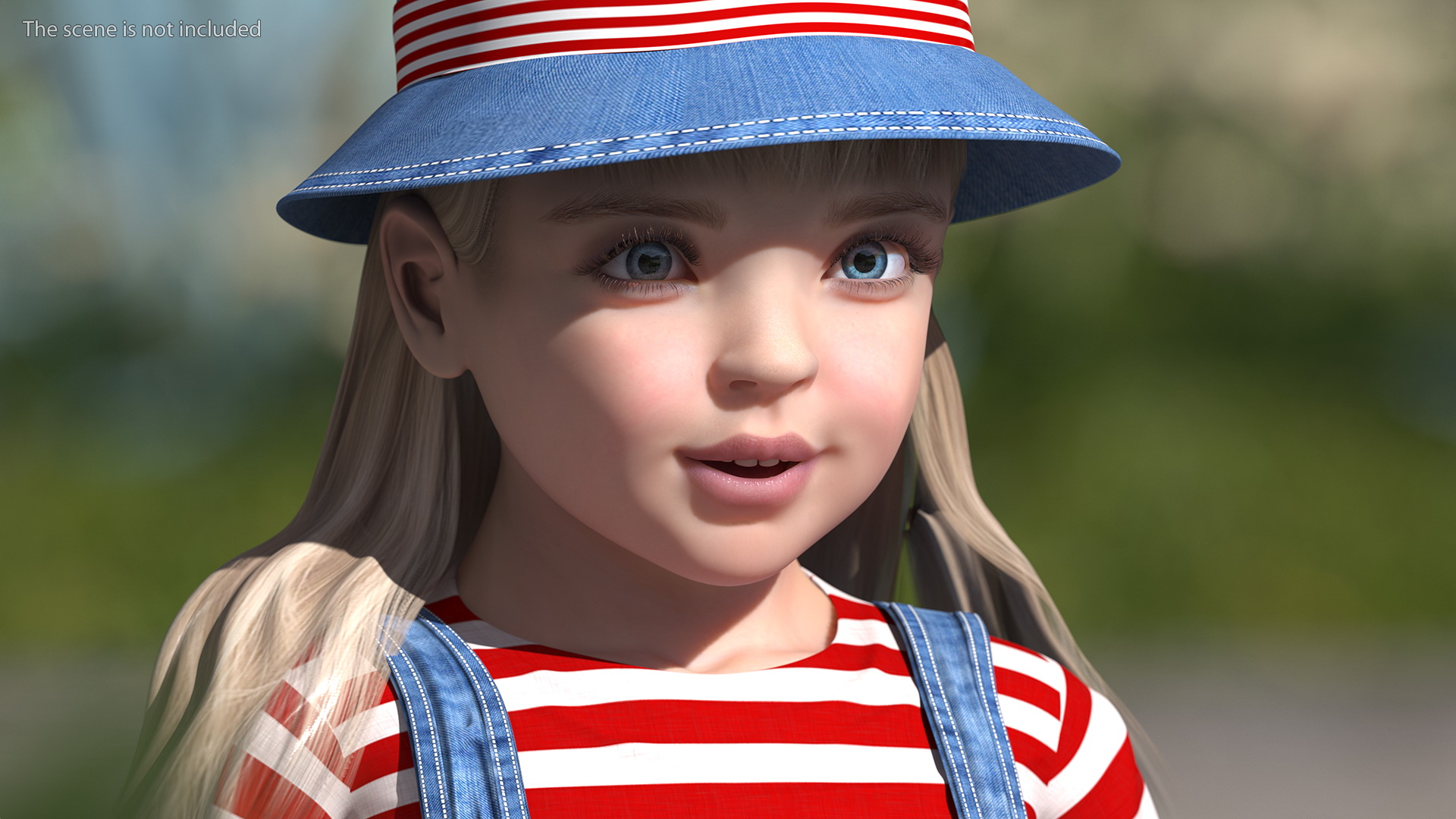 3D Child Girl Street Style model