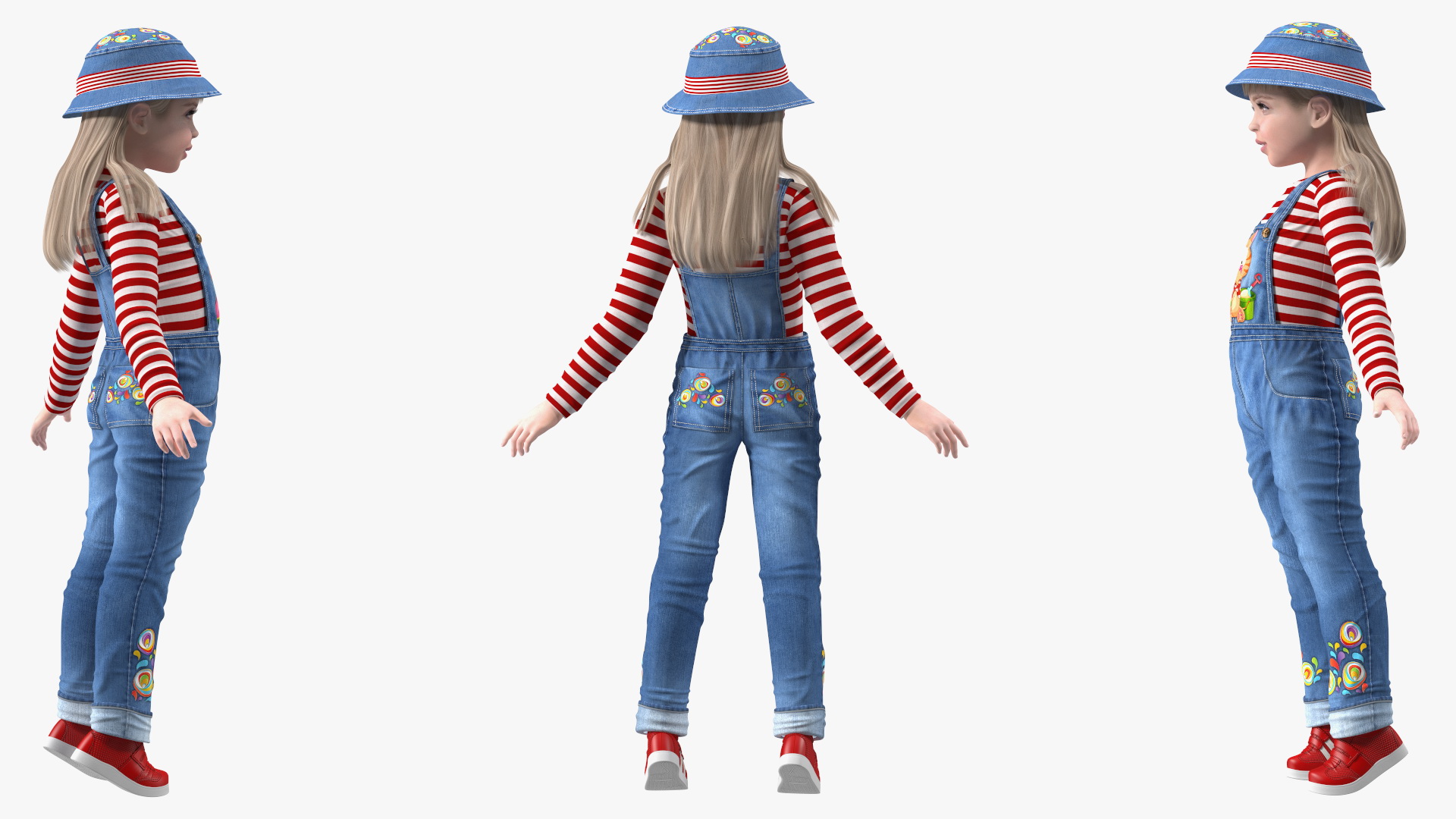 3D Child Girl Street Style model