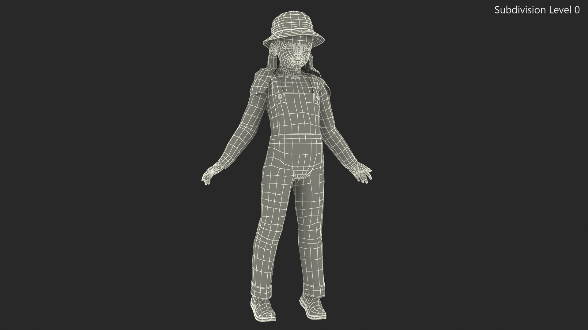 3D Child Girl Street Style model