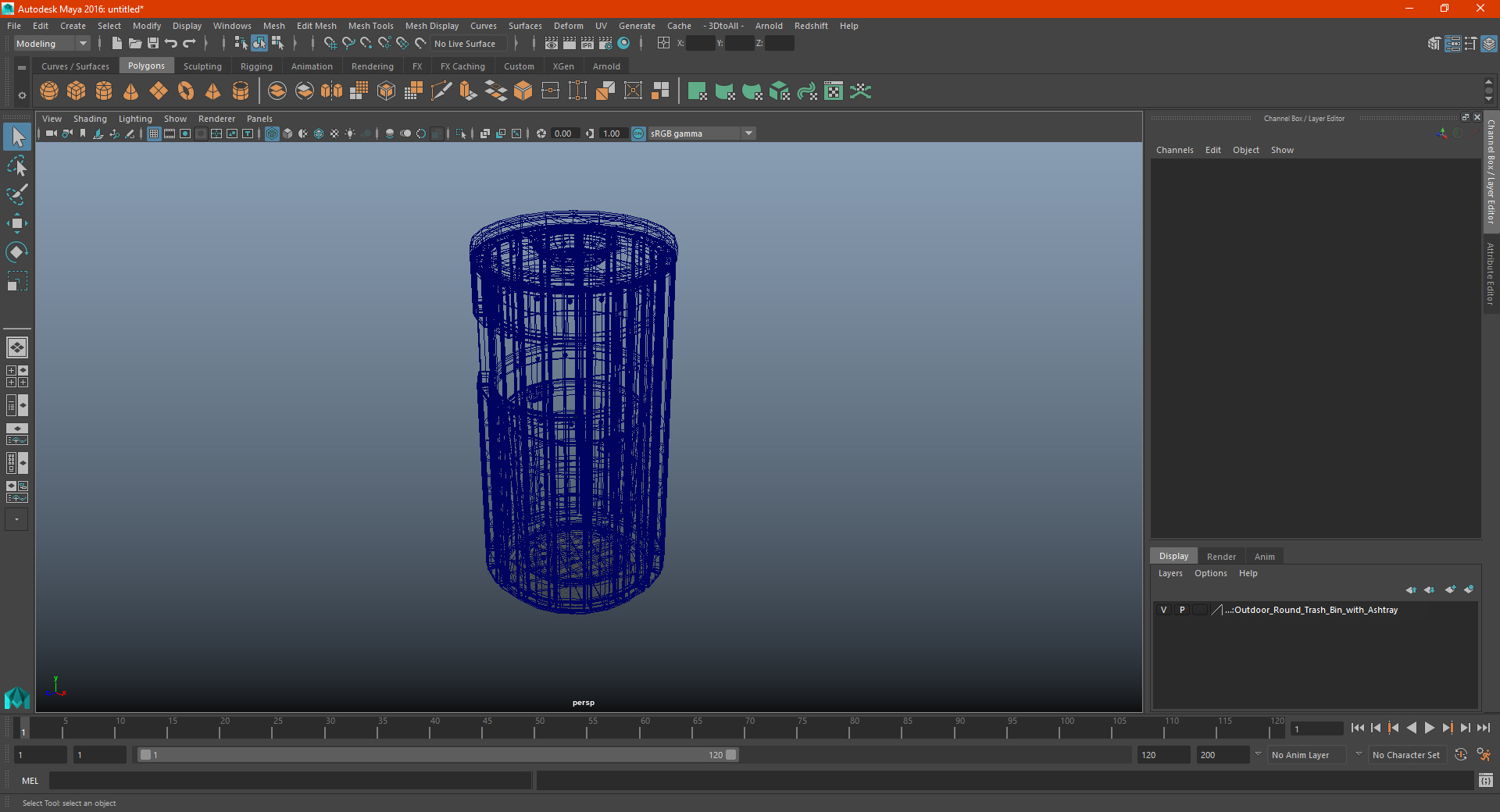 3D Outdoor Round Trash Bin with Ashtray