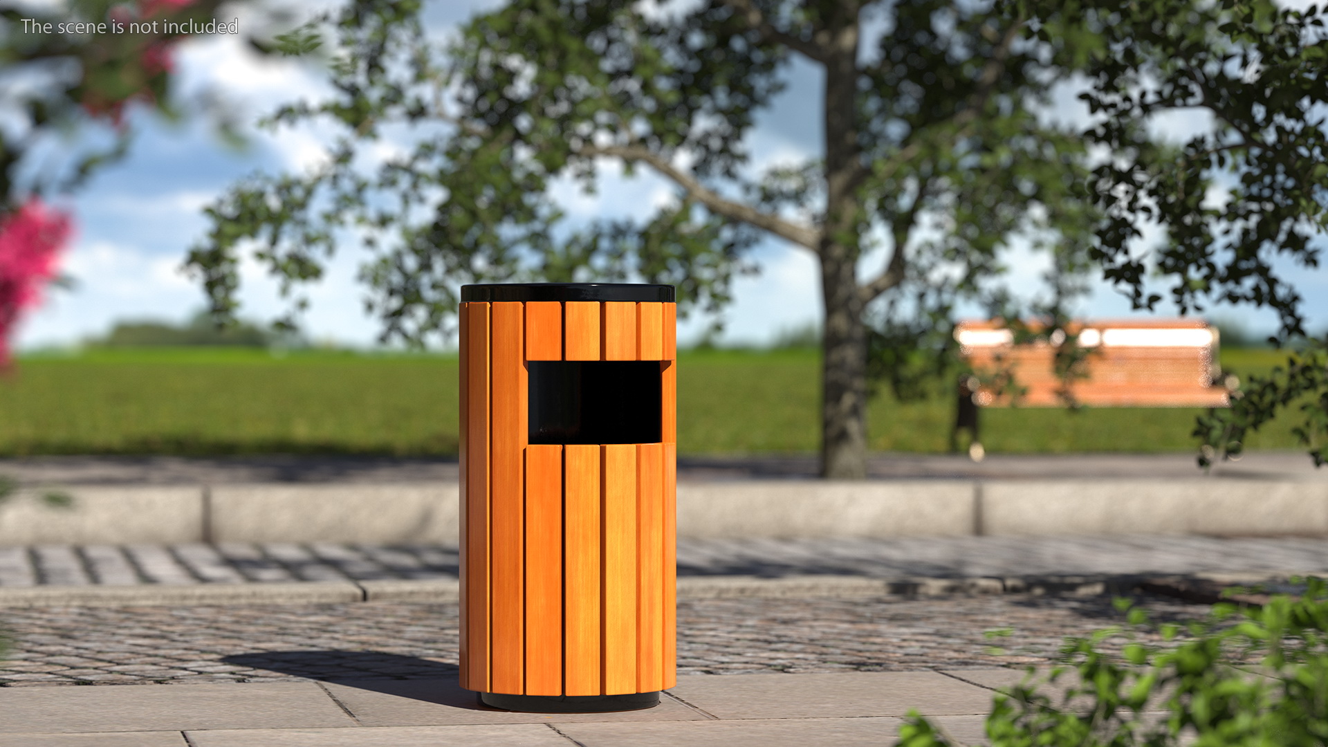 3D Outdoor Round Trash Bin with Ashtray