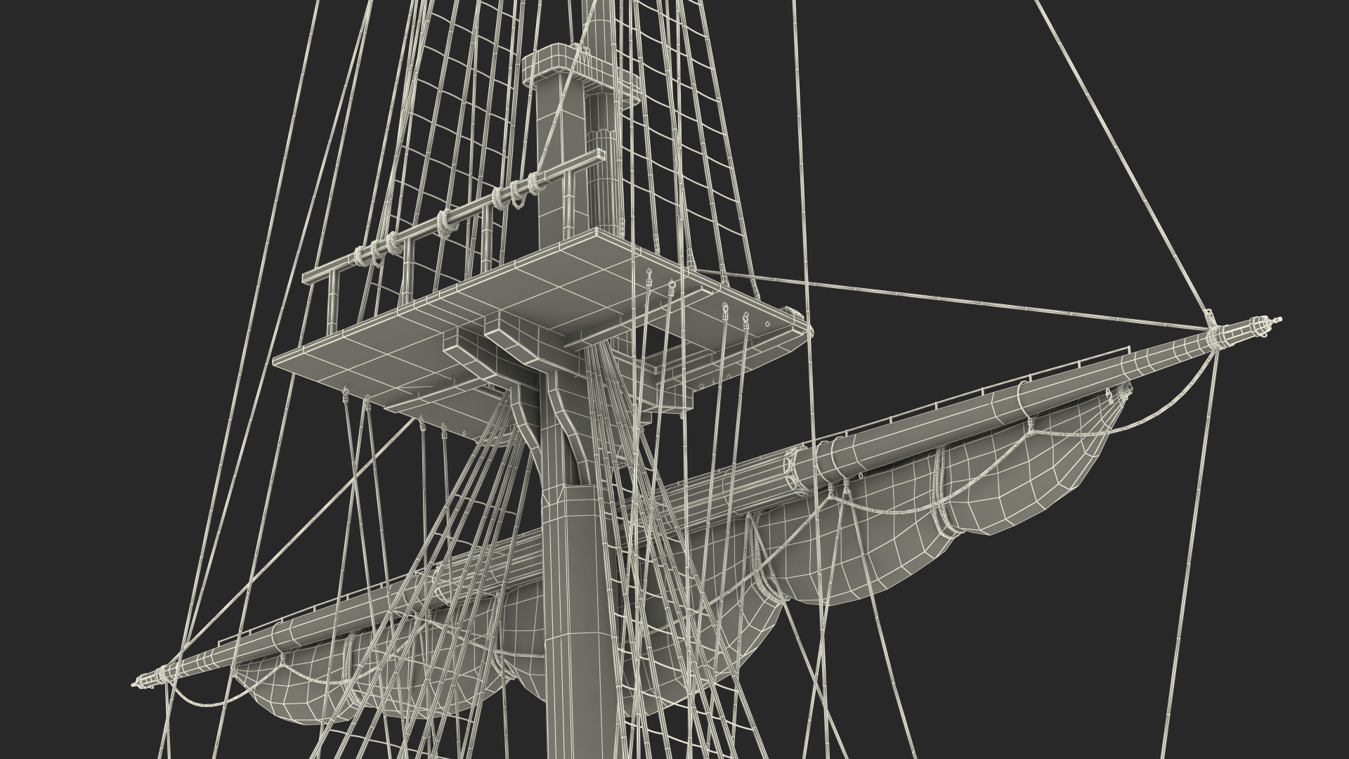 Foremast Retracted Sails 3D model