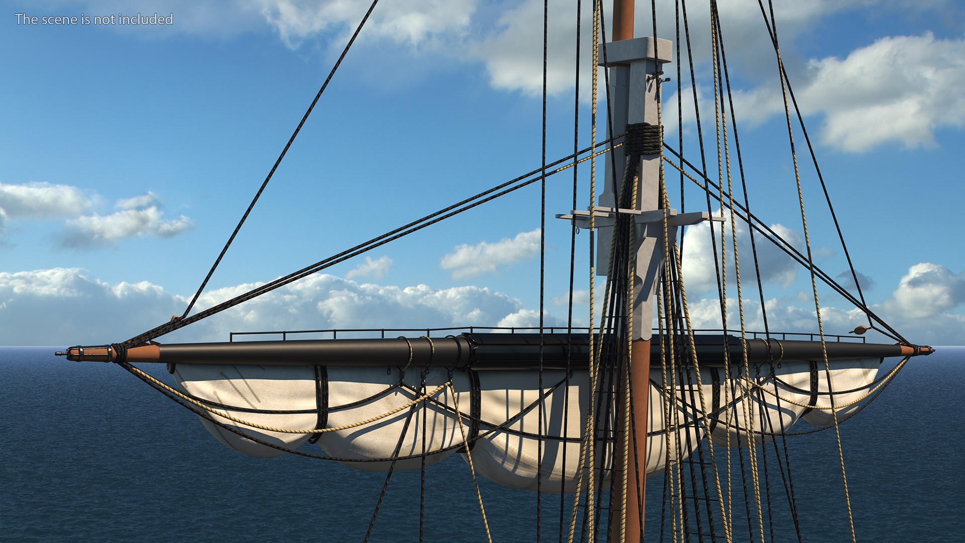 Foremast Retracted Sails 3D model