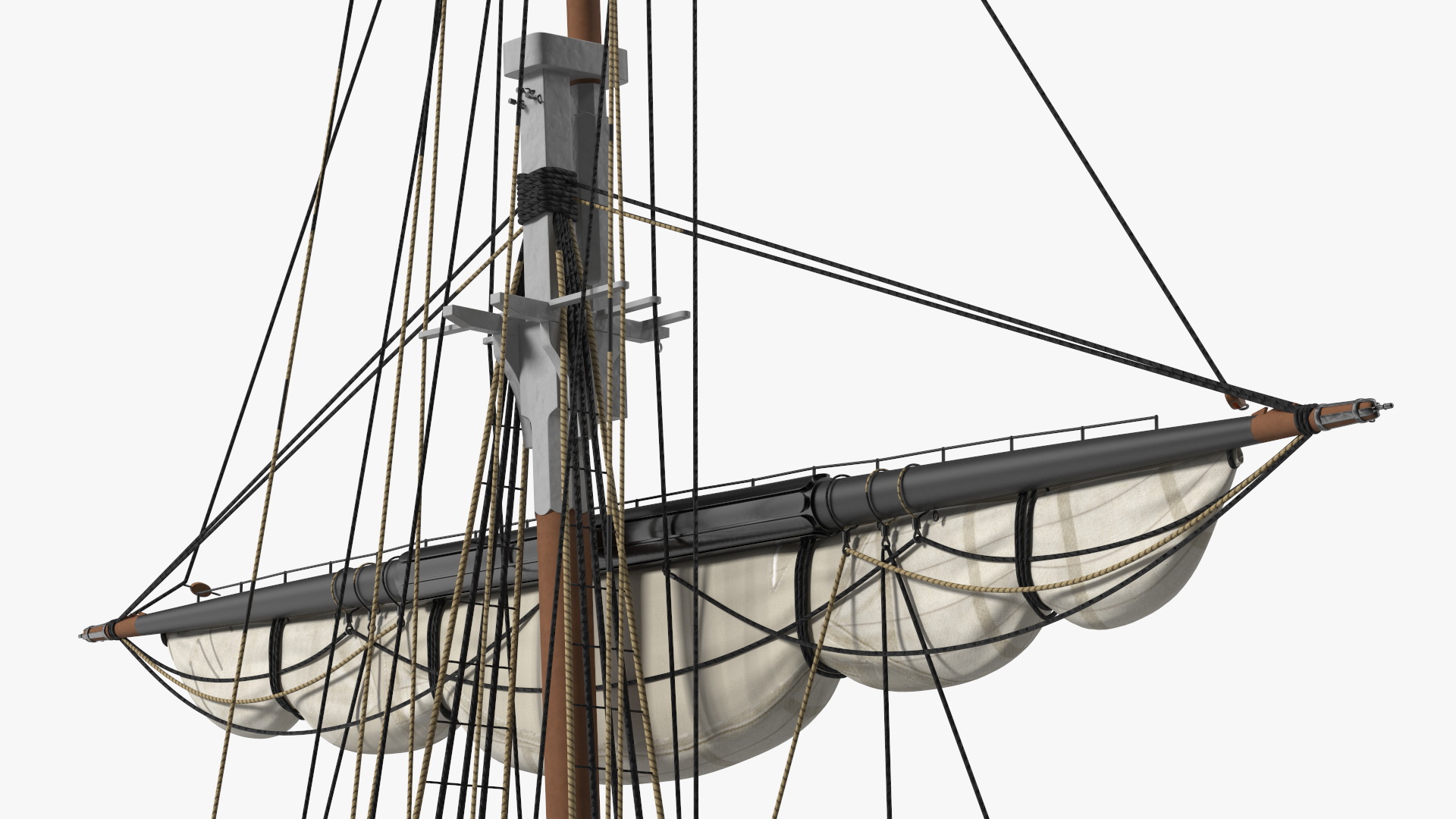 Foremast Retracted Sails 3D model