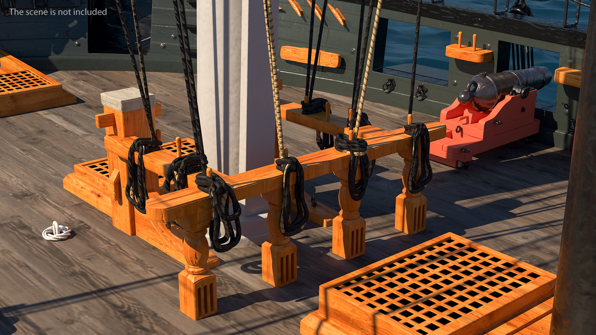 Foremast Retracted Sails 3D model