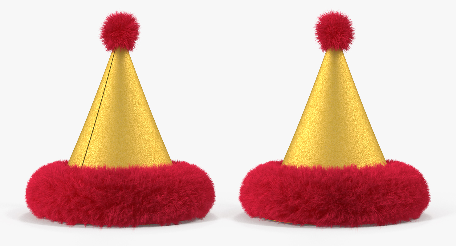 3D Fur Cone Party Hat model