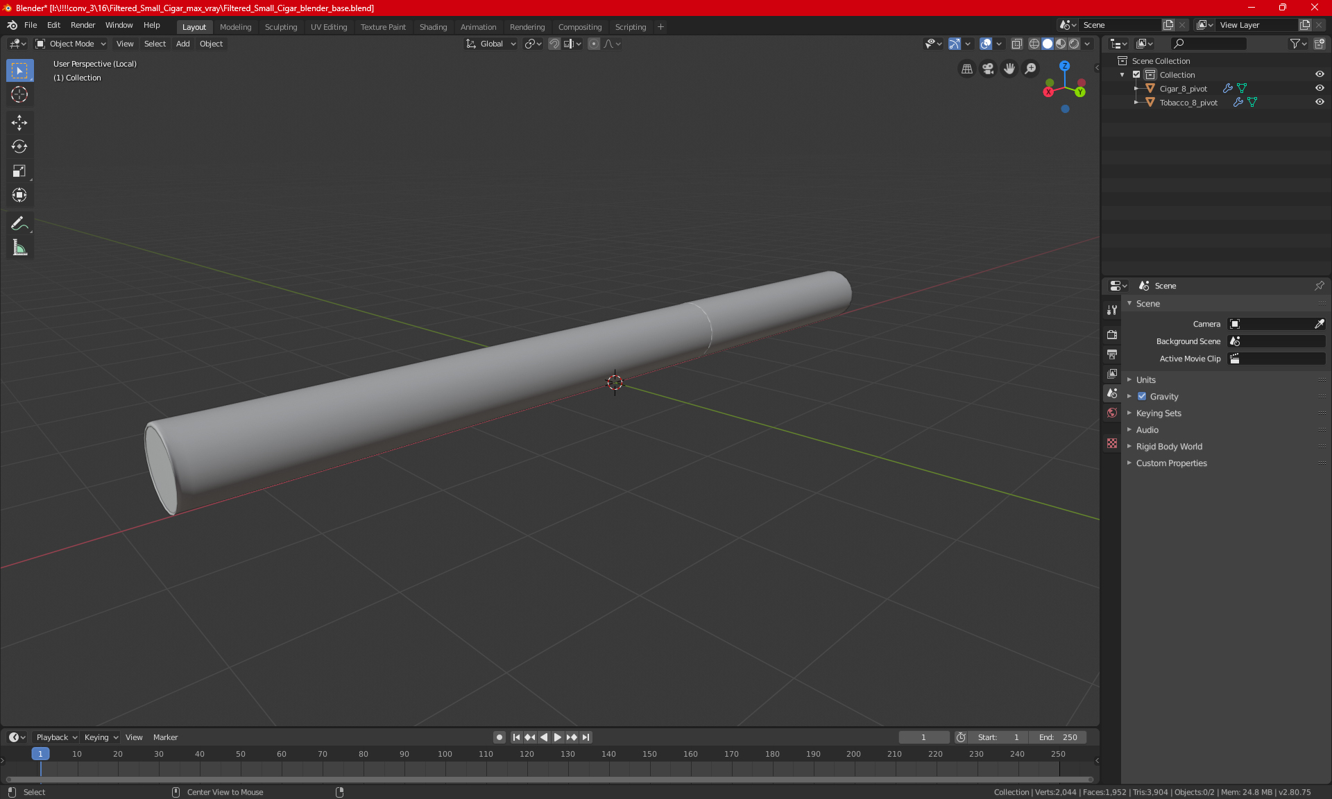 3D model Filtered Small Cigar