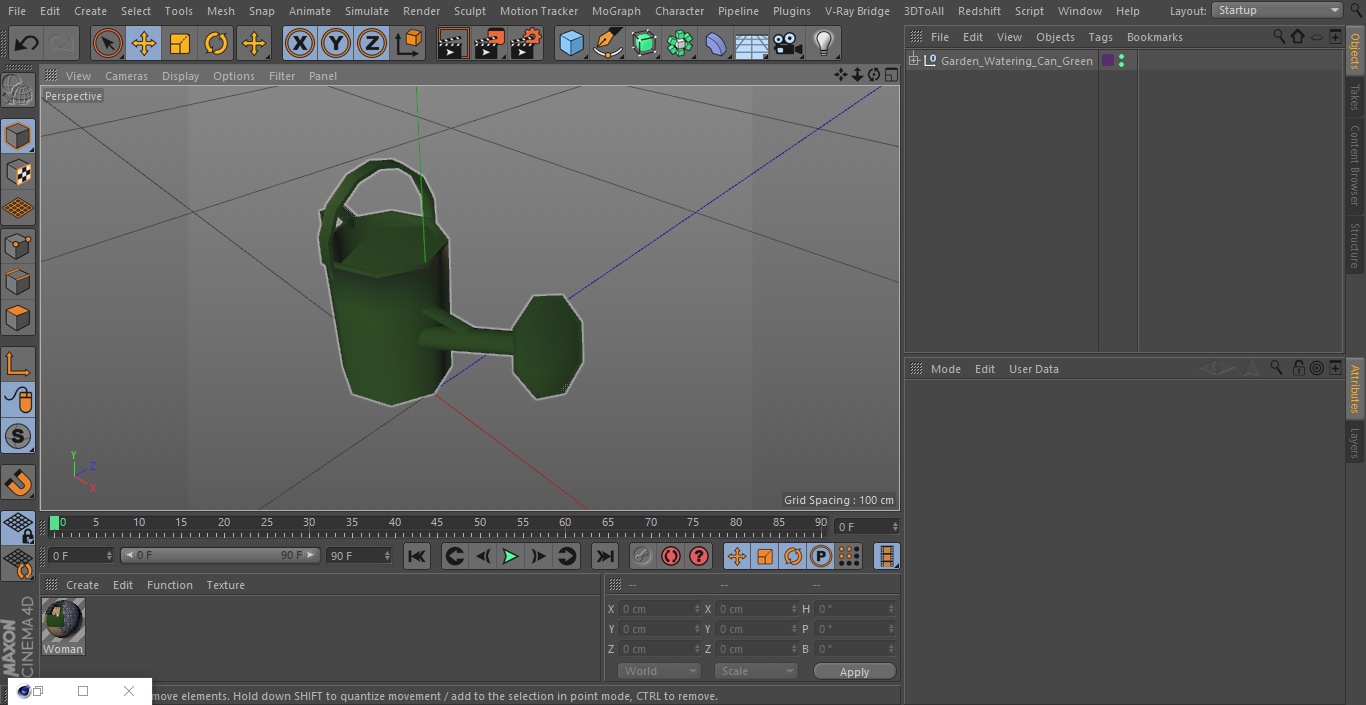 3D model Garden Watering Can Green