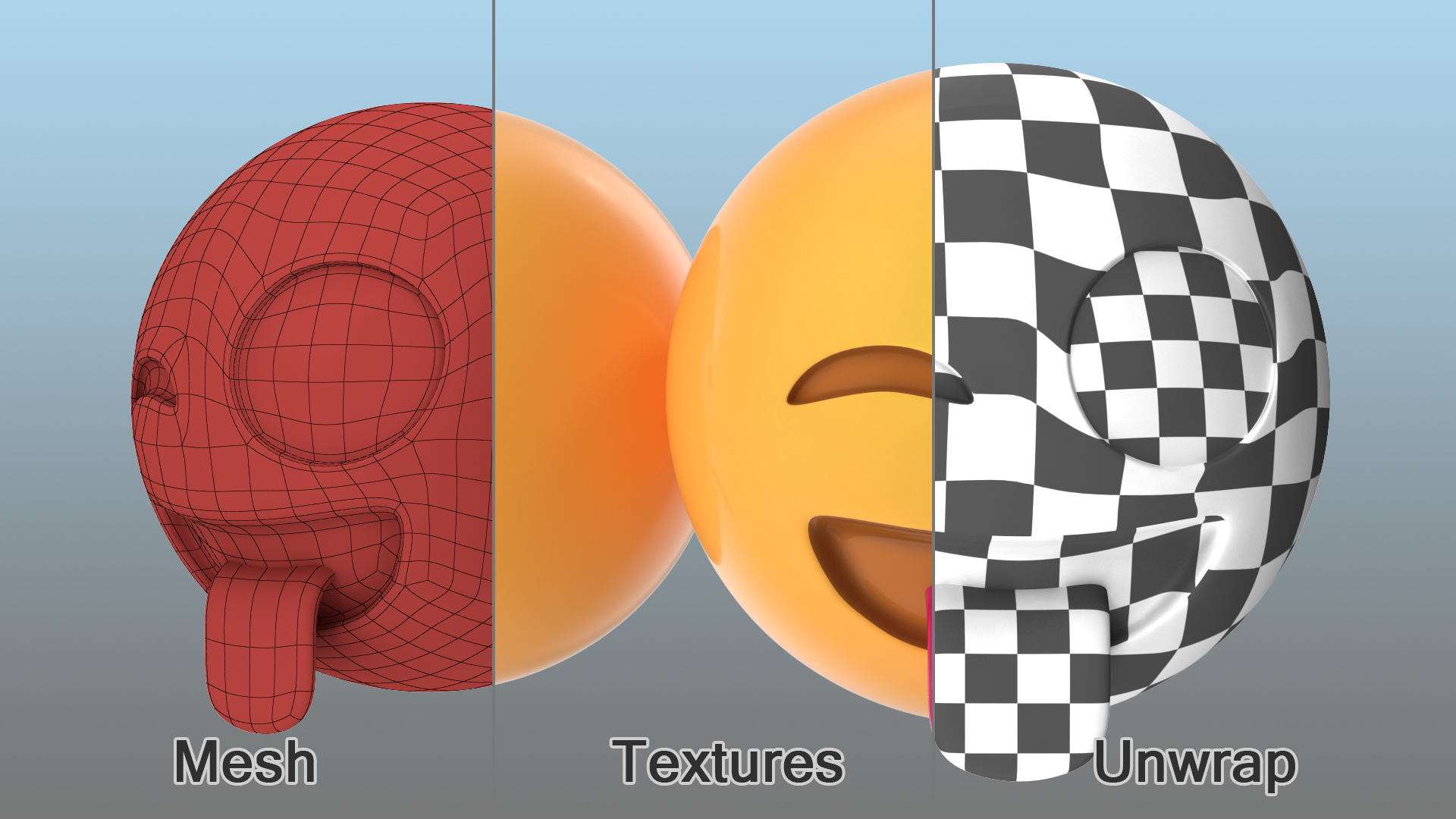 3D model Winking Face with Tongue Emoji