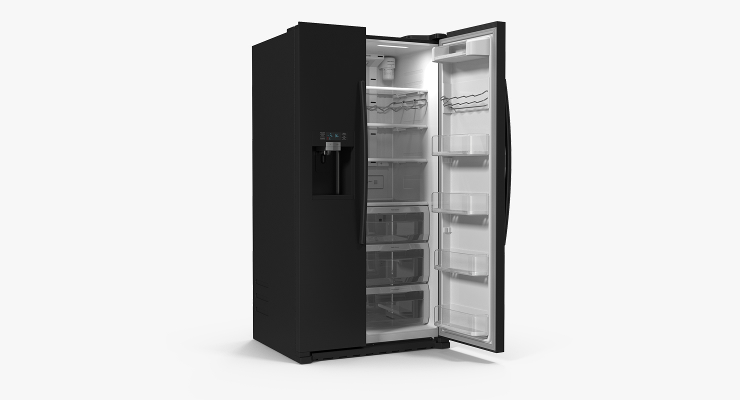 3D model Black Samsung Counter Depth Refrigerator with Ice Maker