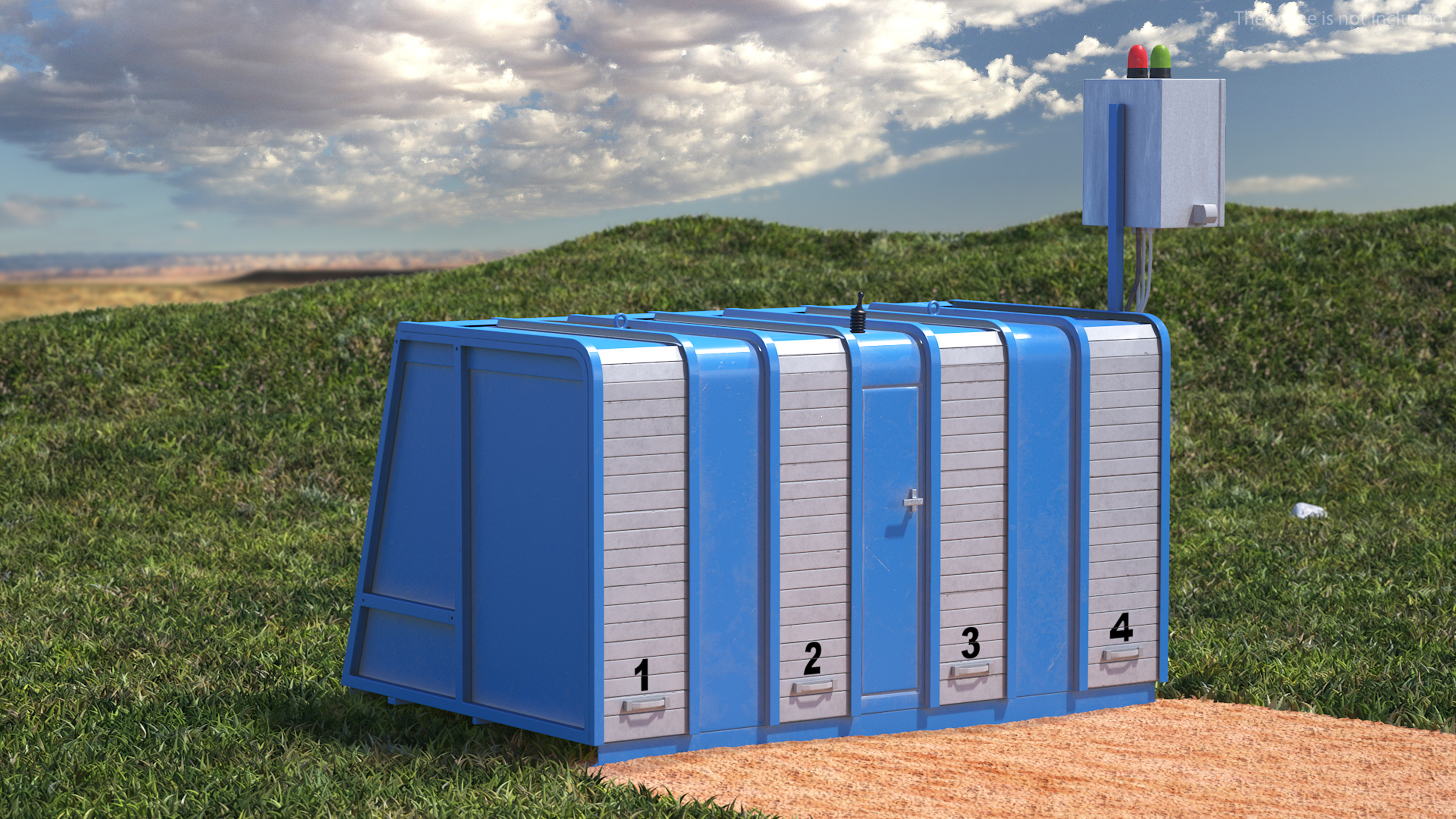 Greyhound Racing Starting Boxes 4 Doors 3D model