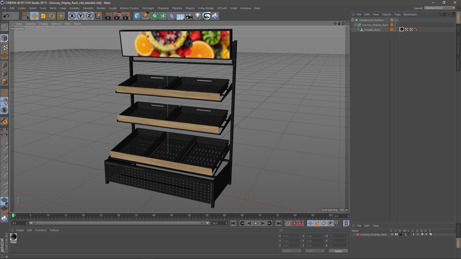 3D model Grocery Display Rack