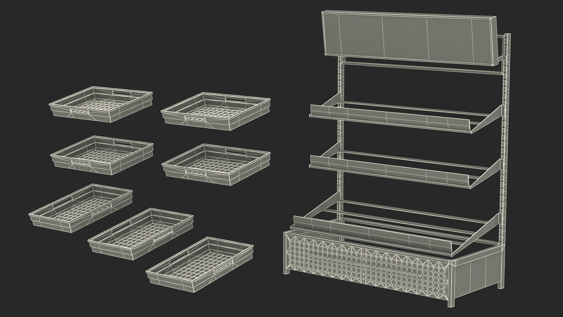 3D model Grocery Display Rack