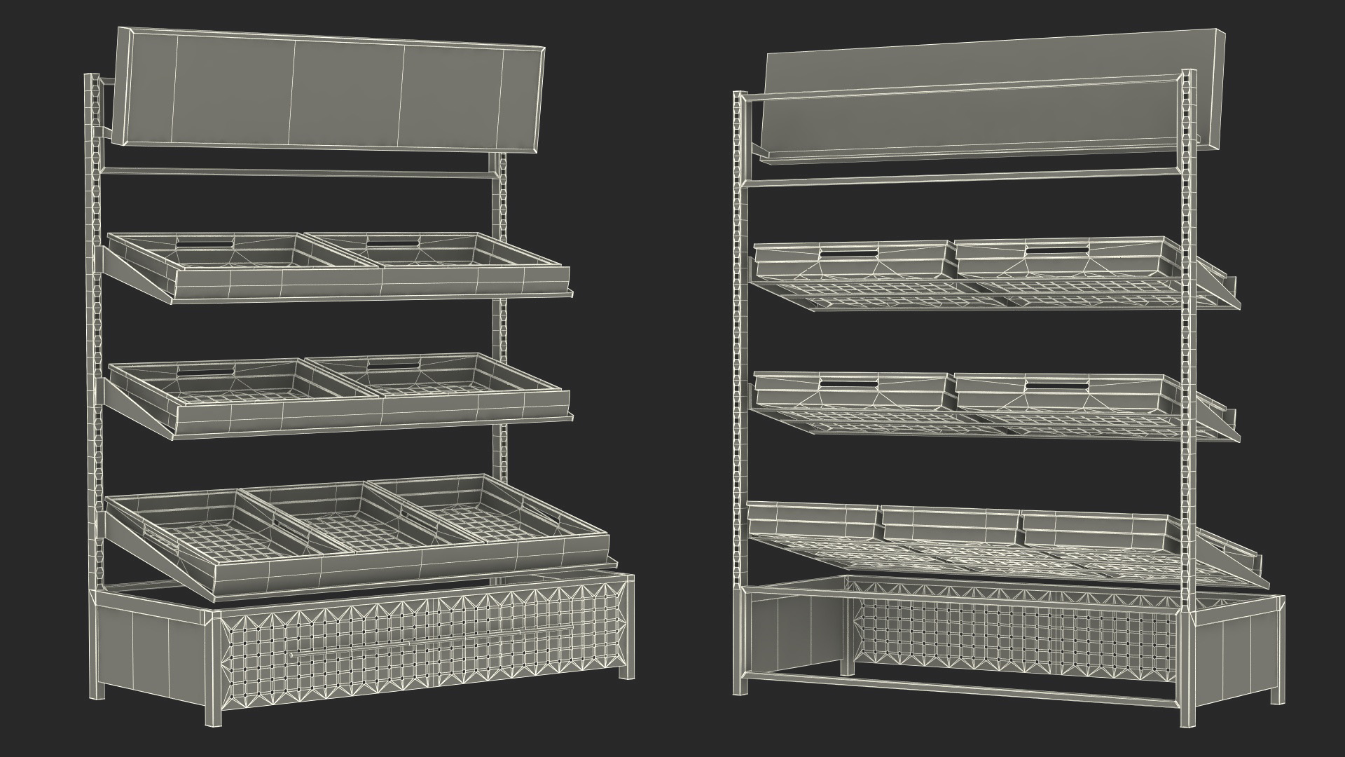 3D model Grocery Display Rack